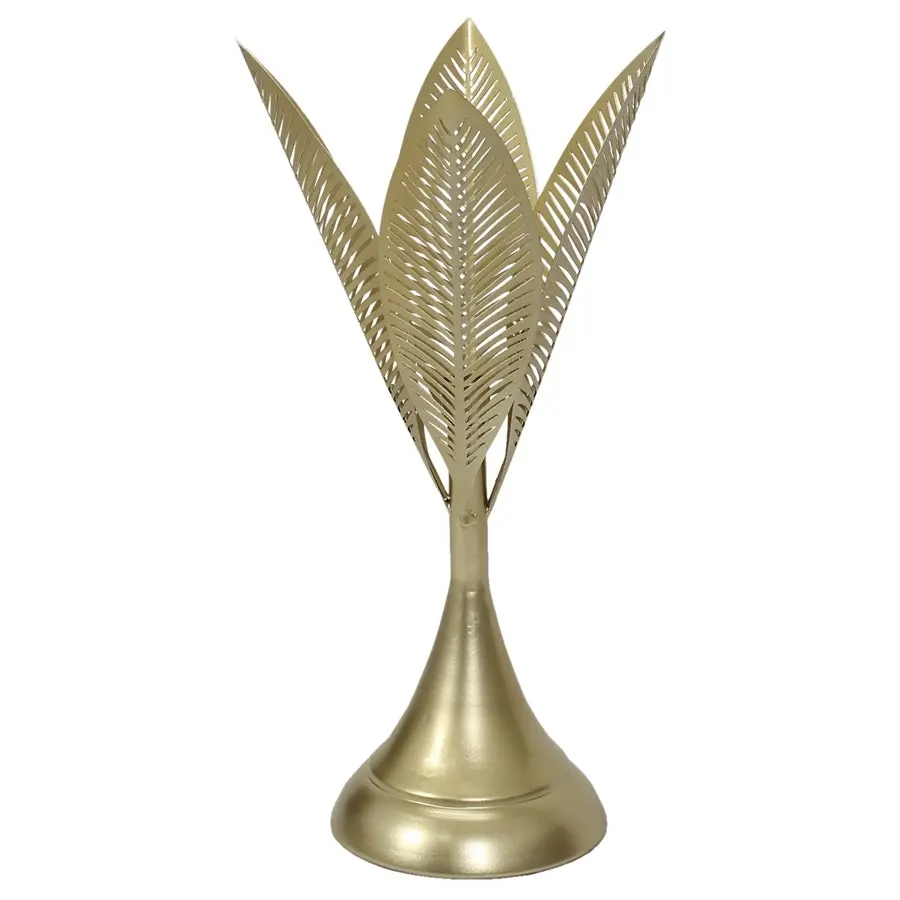 Willow & Silk 40cm Golden Leaves Taper Candle Holder