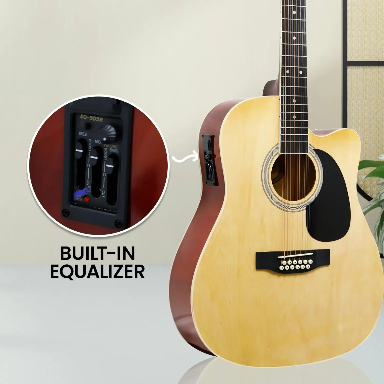 Karrera Acoustic Guitar 12-String with EQ - Natural