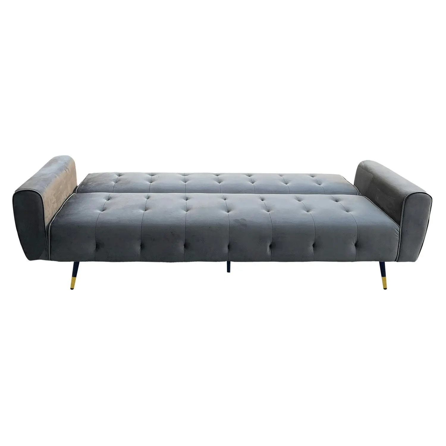 Ava Tufted Velvet Sofa Bed by Sarantino - Dark Grey