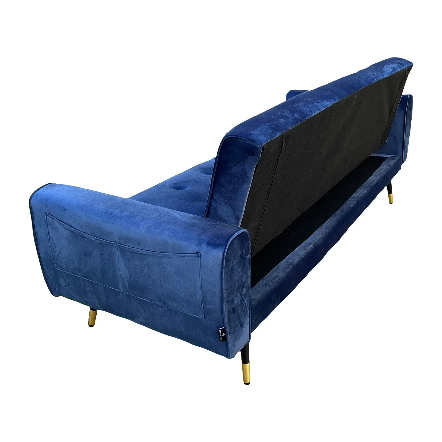 Ava Tufted Velvet Sofa Bed by Sarantino - Blue