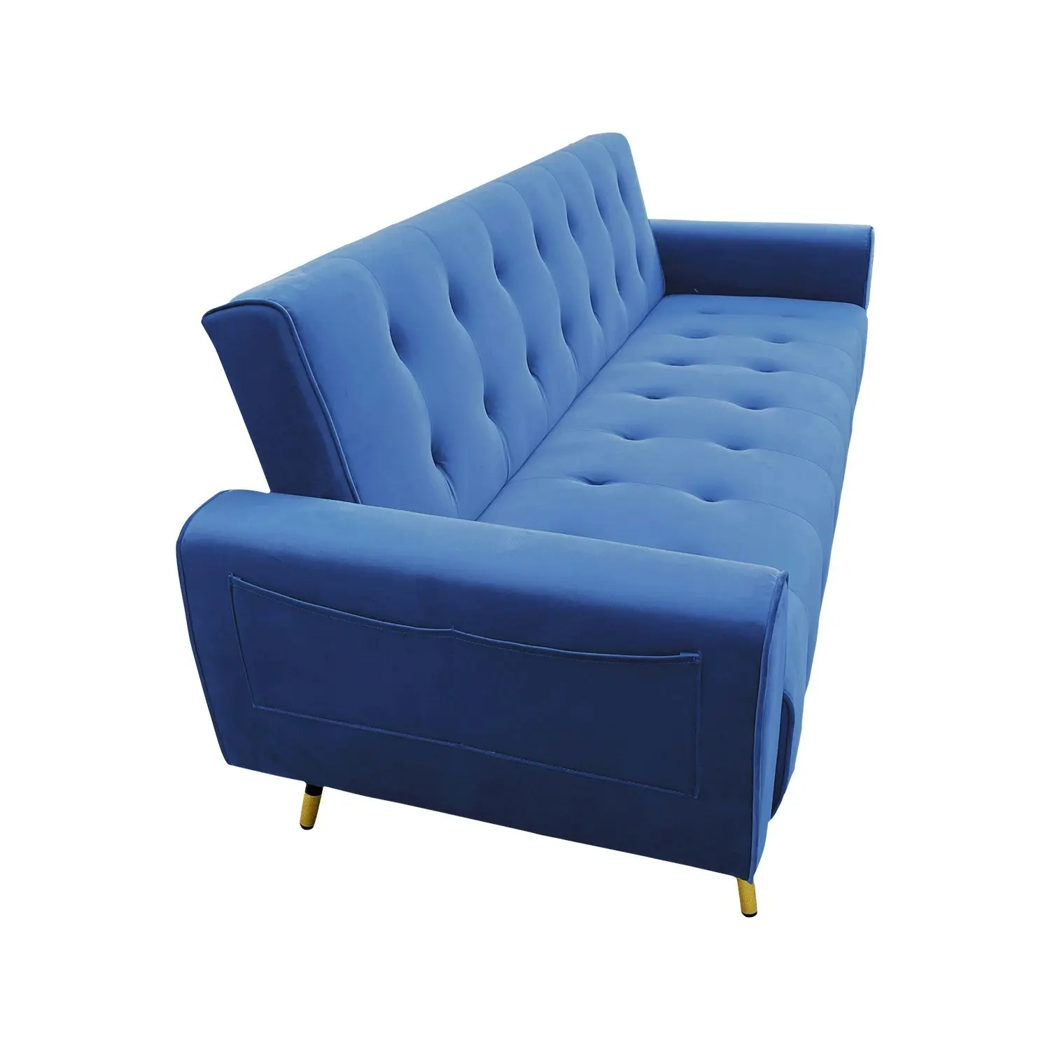 Ava Tufted Velvet Sofa Bed by Sarantino - Blue