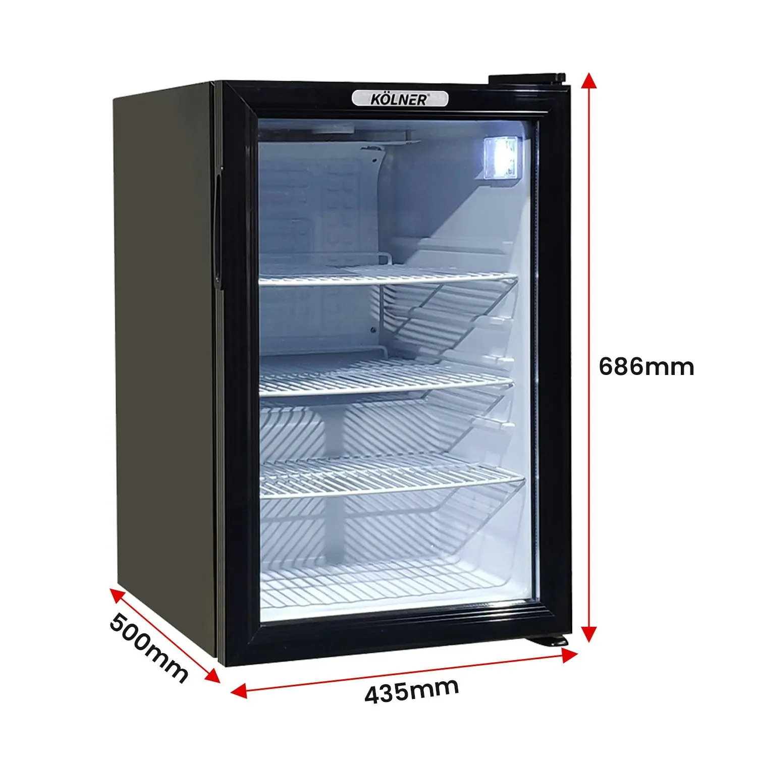 Kolner 70L Mini Bar Fridge Glass Door Beverage Cooler Drinks Refrigerator