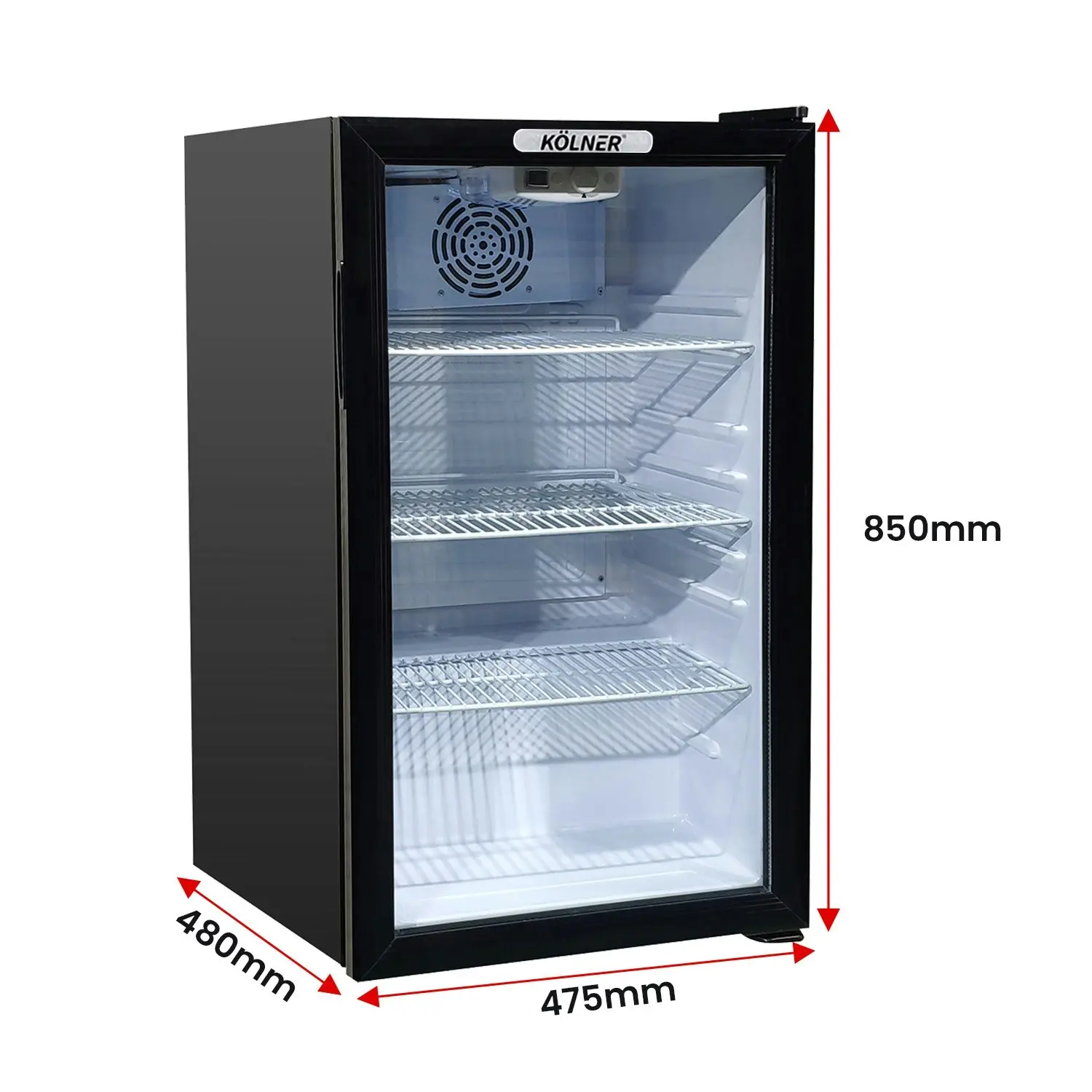 Kolner 100L Mini Bar Fridge Glass Door Beverage Cooler Drinks Refrigerator