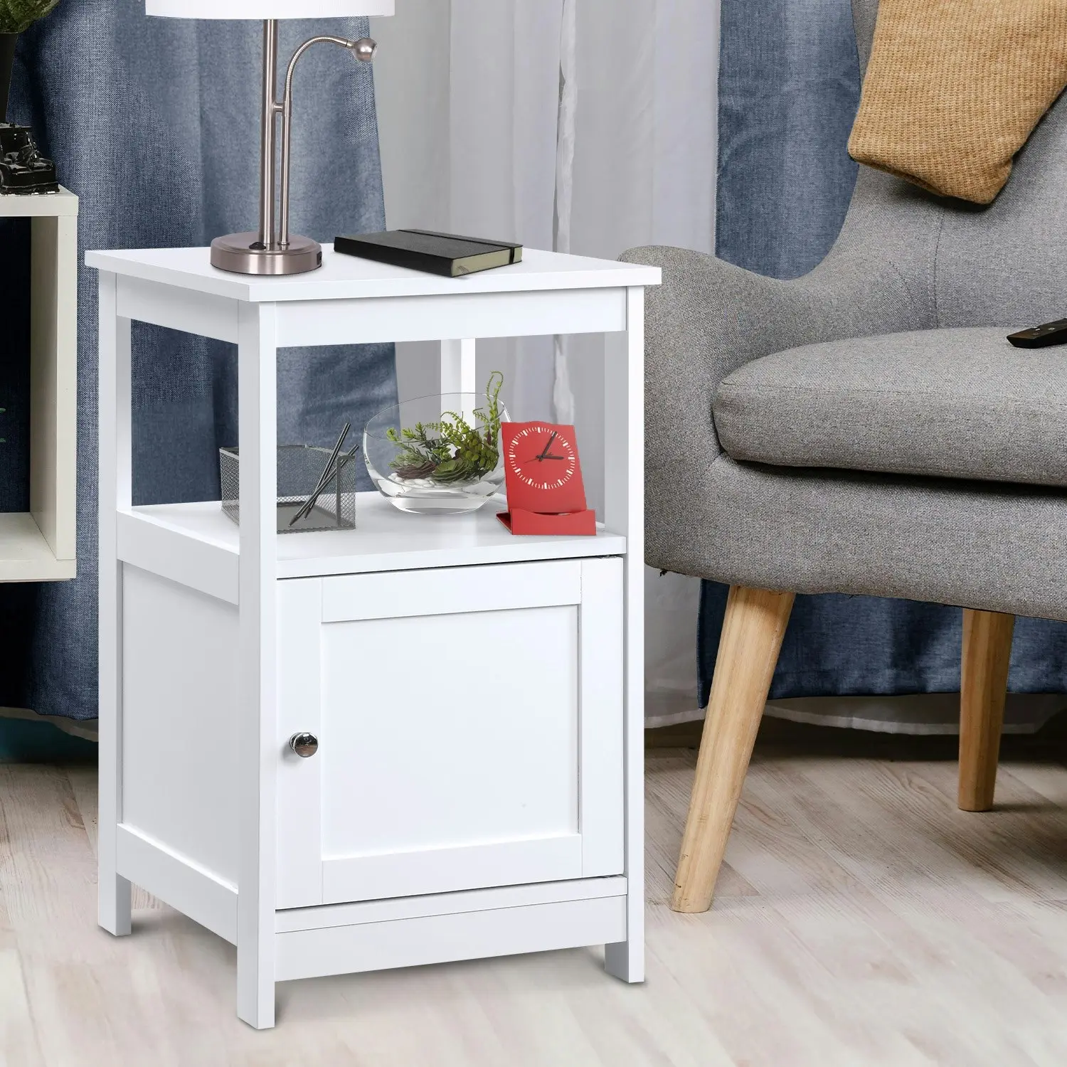 Sarantino Corina End Table With Door Cabinet