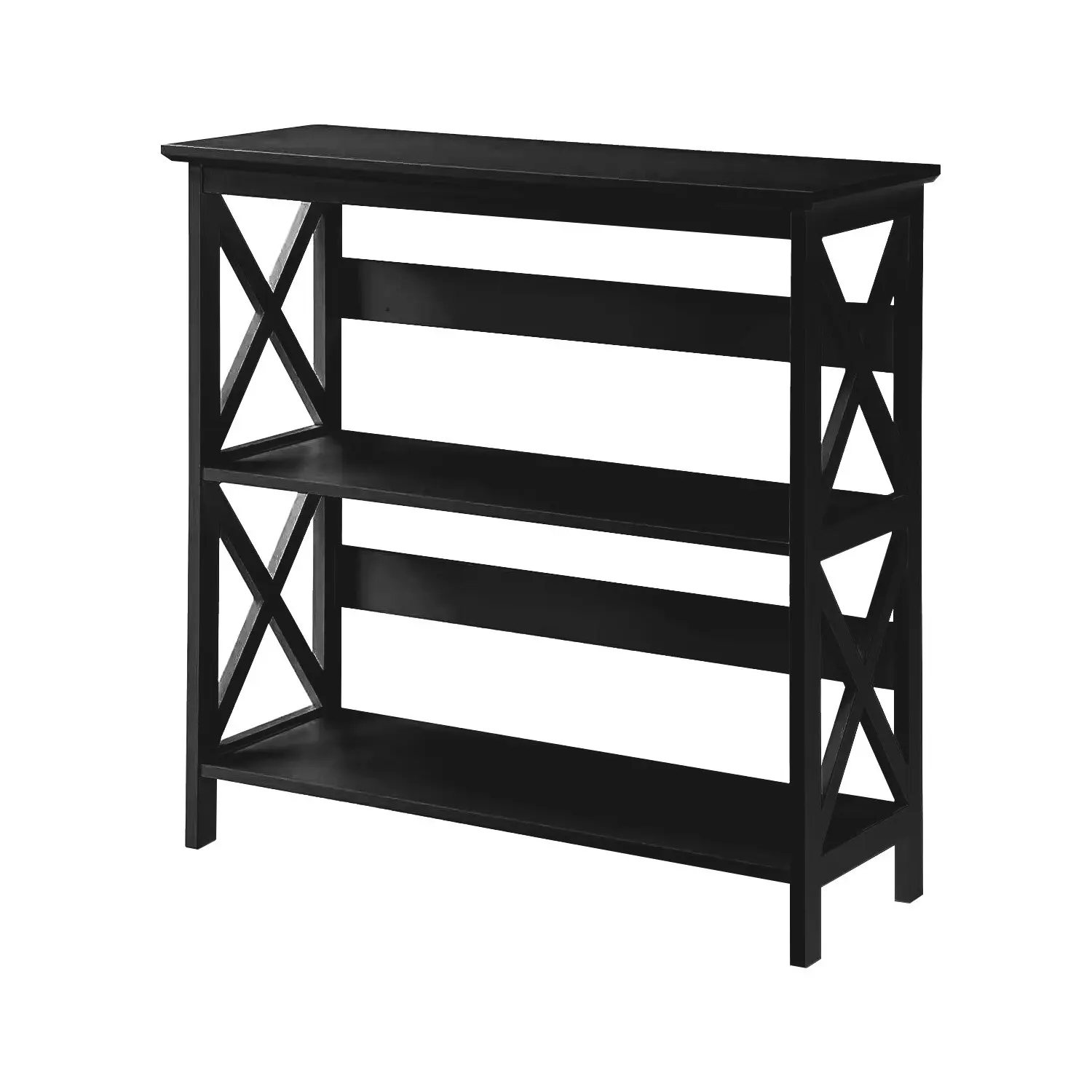 Sarantino Lucas 3-Tier Bookshelf - Black