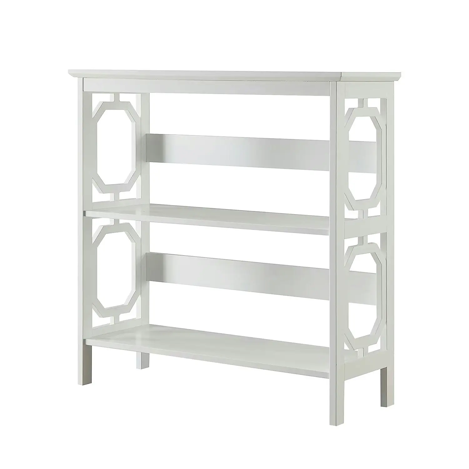 Sarantino Laurel 3-Tier Bookshelf Display Rack- White