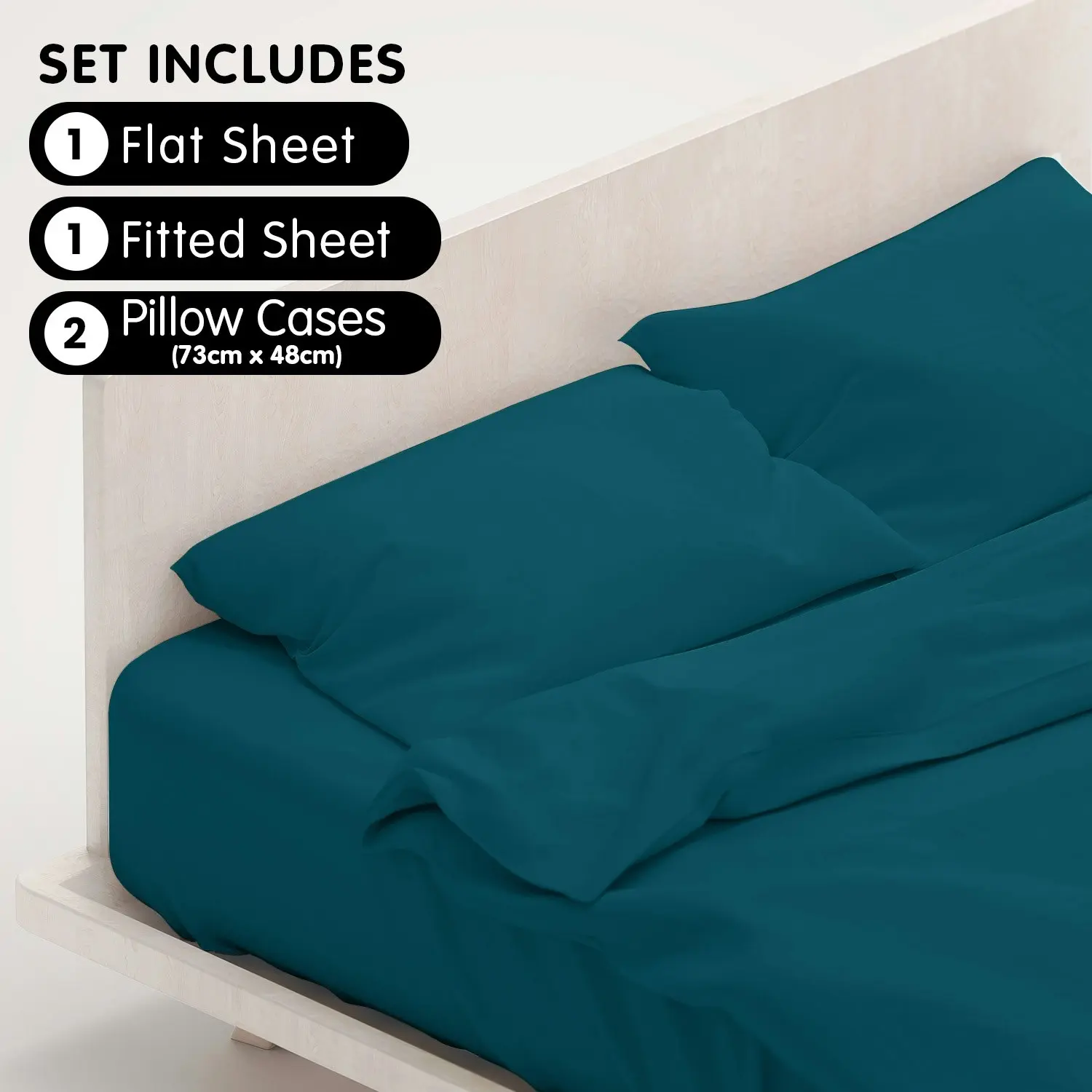 1000 Thread Count Cotton Rich Queen Bed Sheets 4-Piece Set - Teal