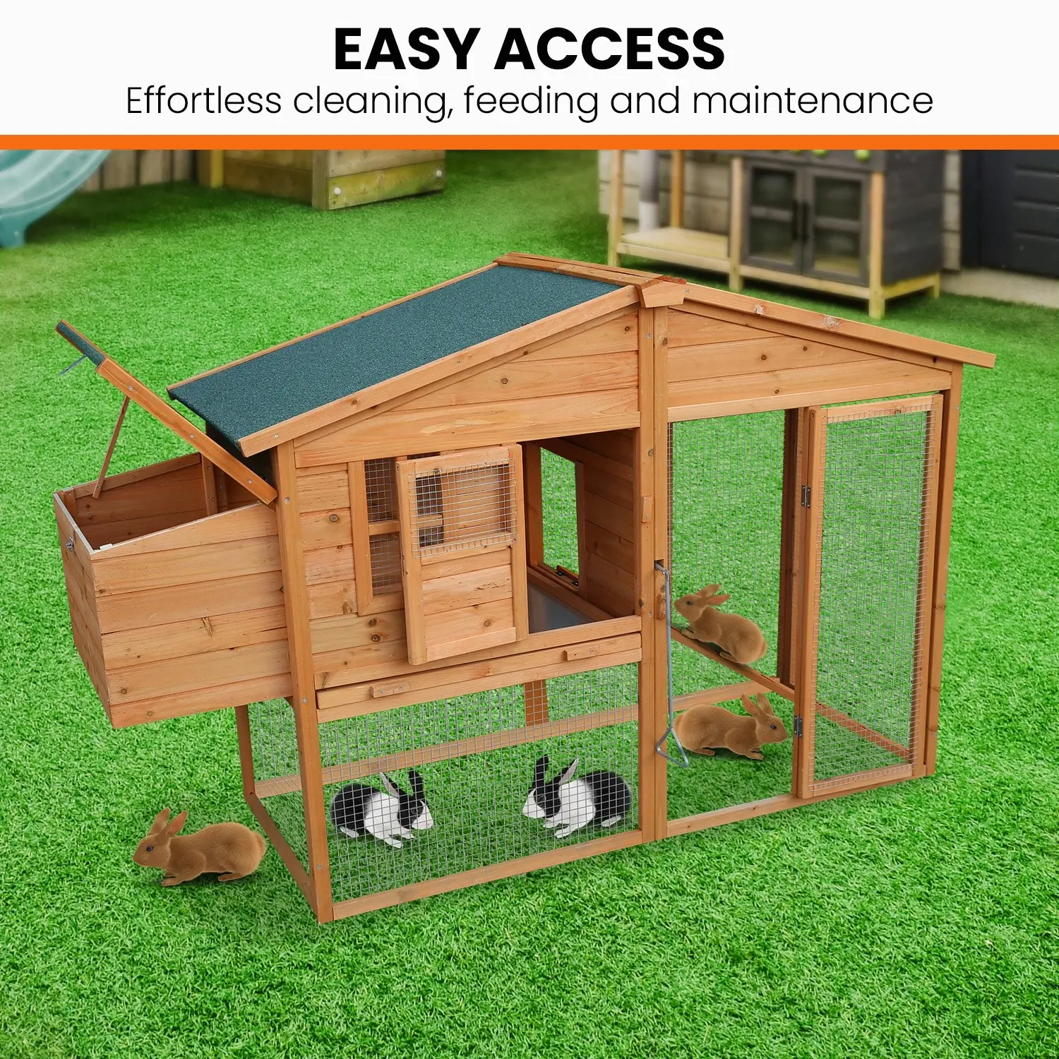 Furtastic Large Chicken Coop & Rabbit Hutch With Ramp