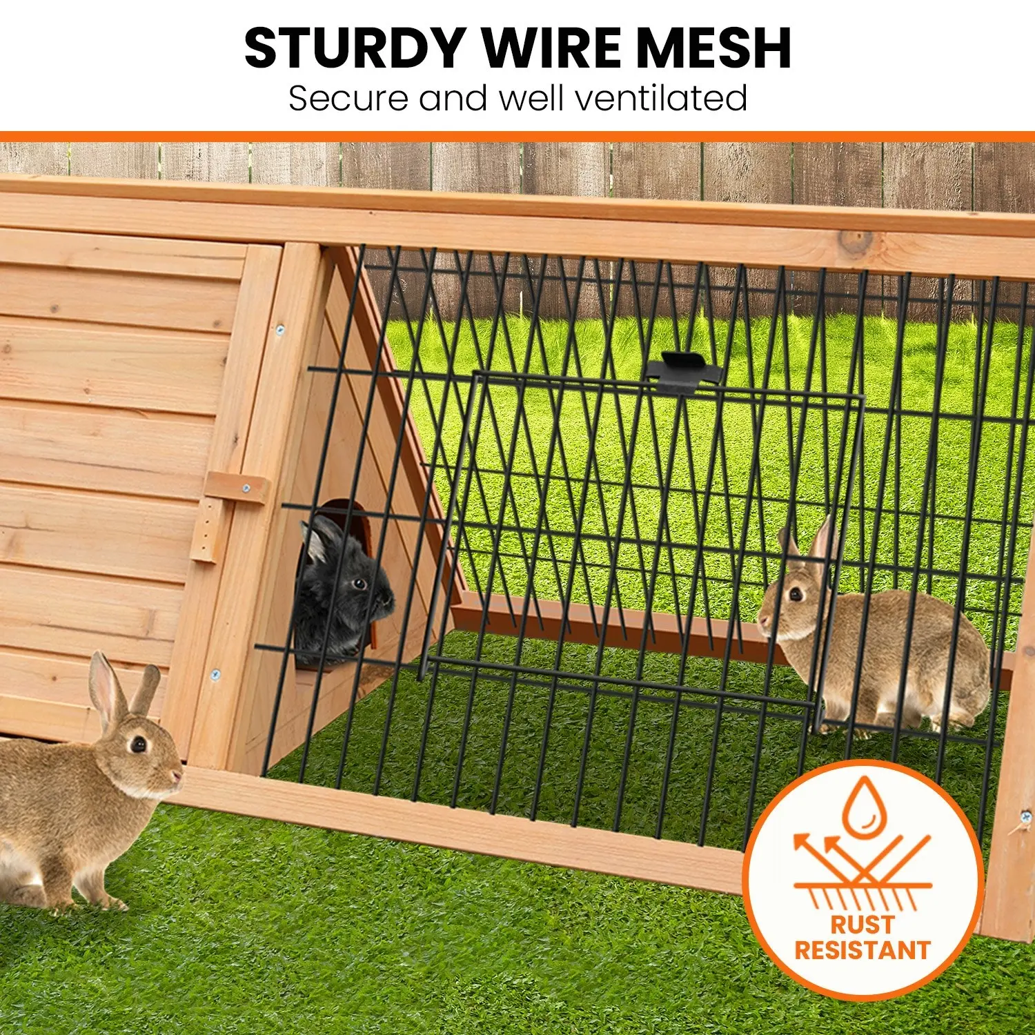 Furtastic Triangle Wooden Rabbit Hutch