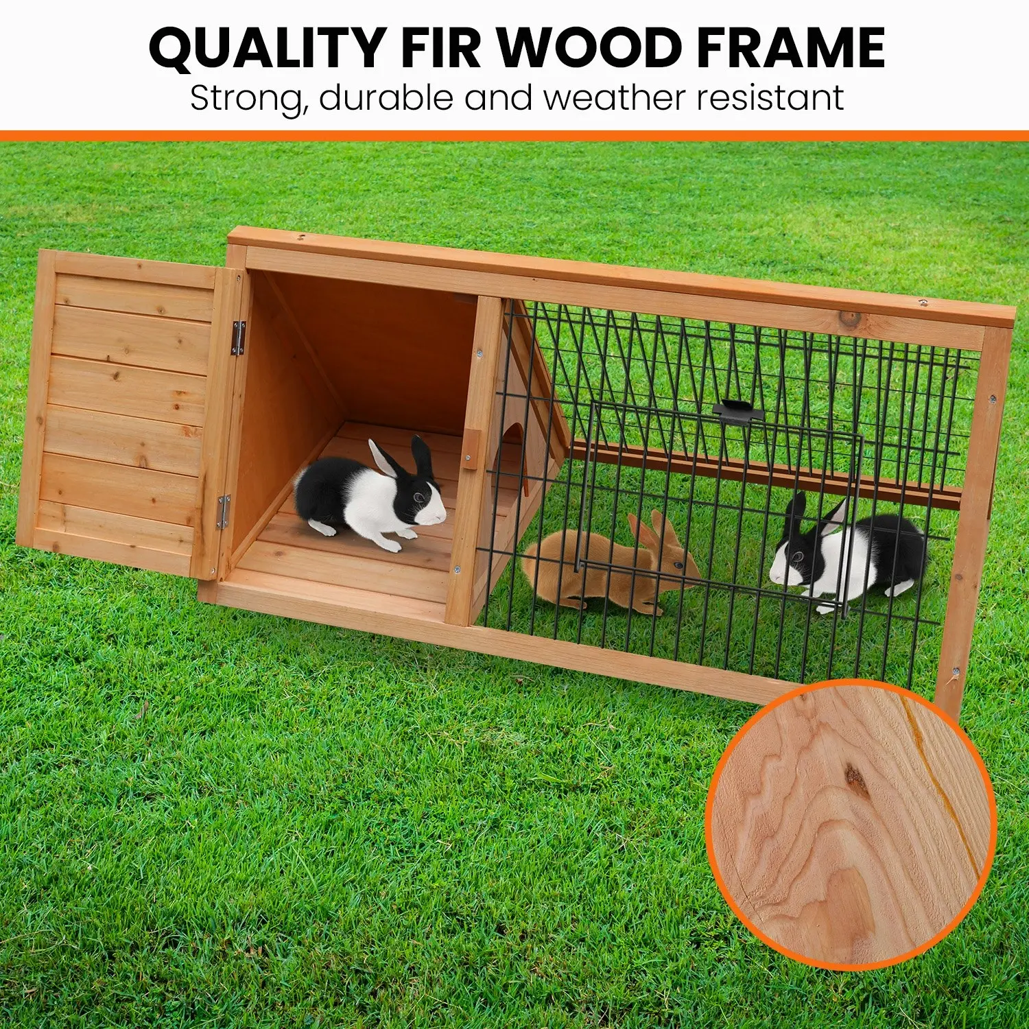 Furtastic Triangle Wooden Rabbit Hutch