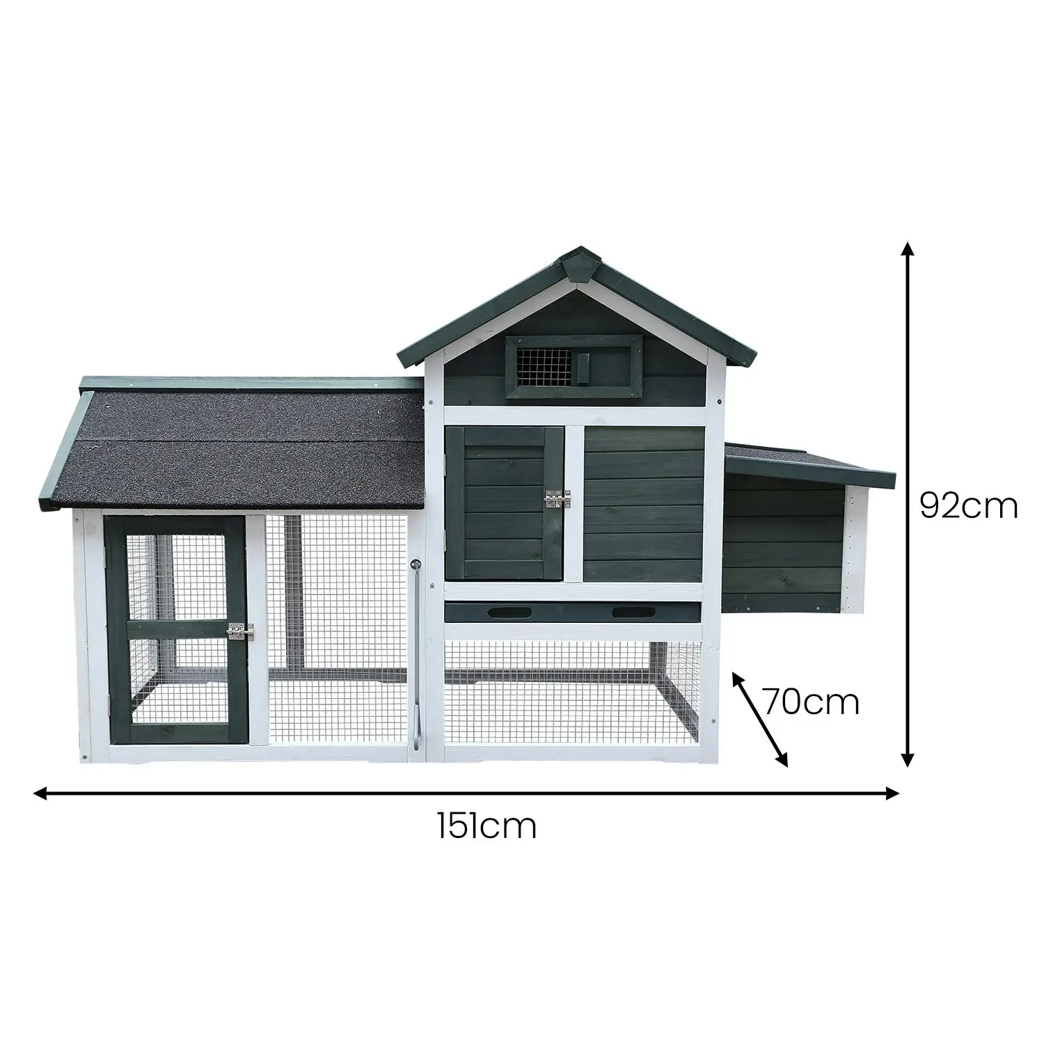 Furtastic Large Chicken Coop & Rabbit Hutch With Ramp - Green