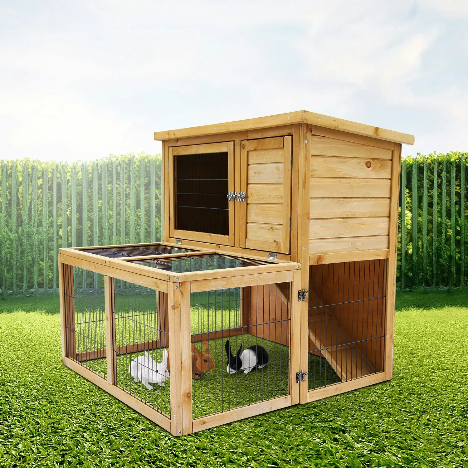 Furtastic 2-Storey Chicken Coop & Rabbit Hutch With Large Run