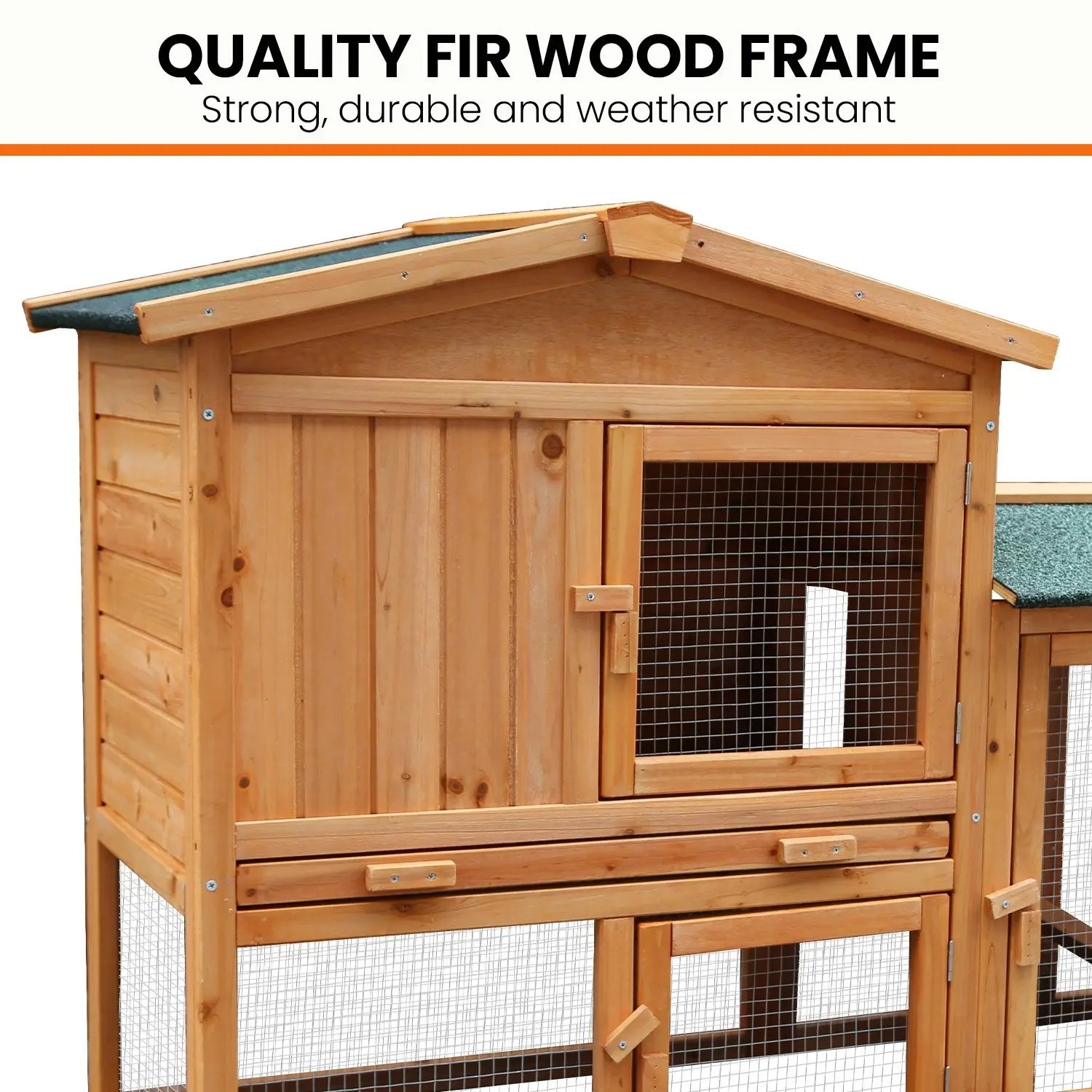 Furtastic Large Wooden Chicken Coop & Rabbit Hutch With Ramp