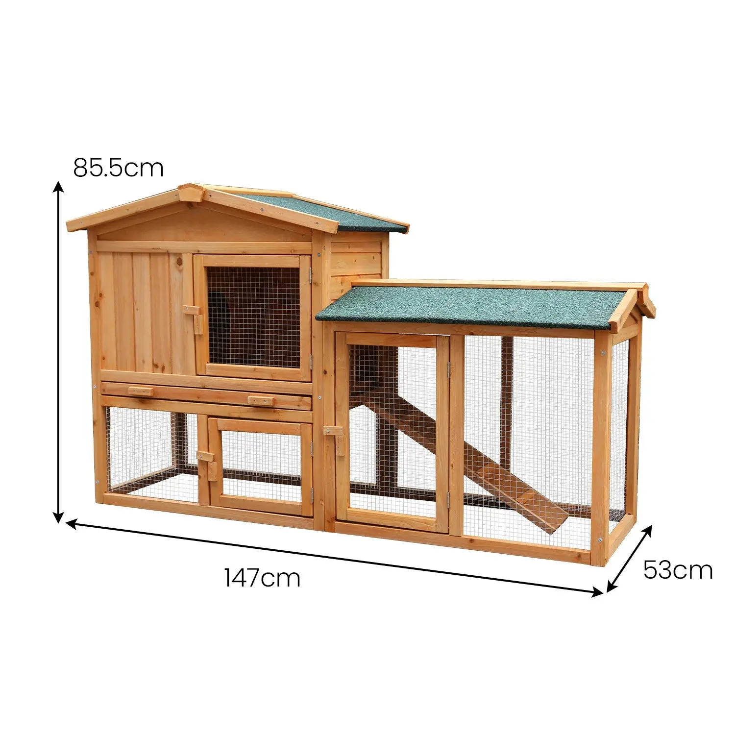 Furtastic Large Wooden Chicken Coop & Rabbit Hutch With Ramp