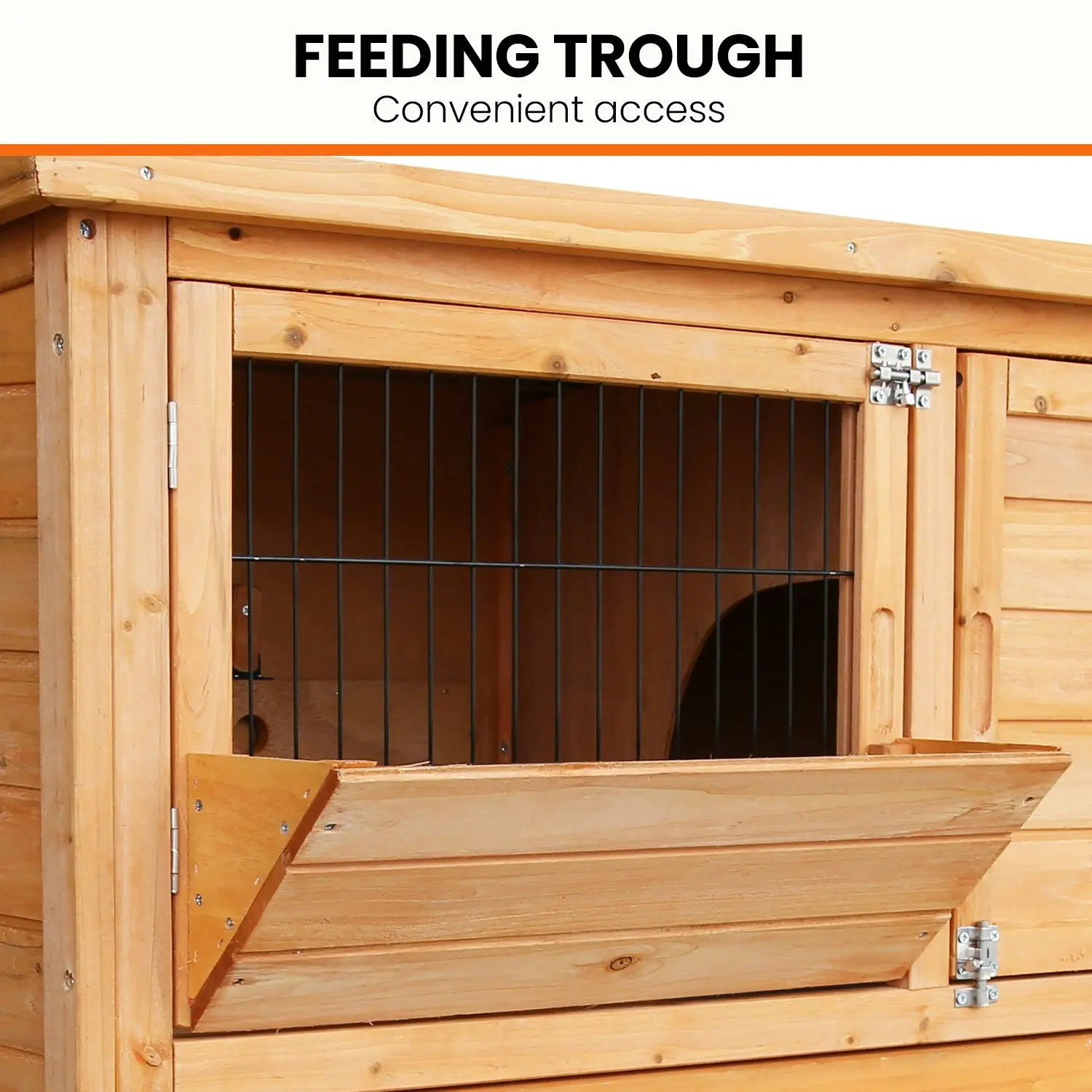 Furtastic 2-Storey Wooden Chicken Coop & Rabbit Hutch With Trough