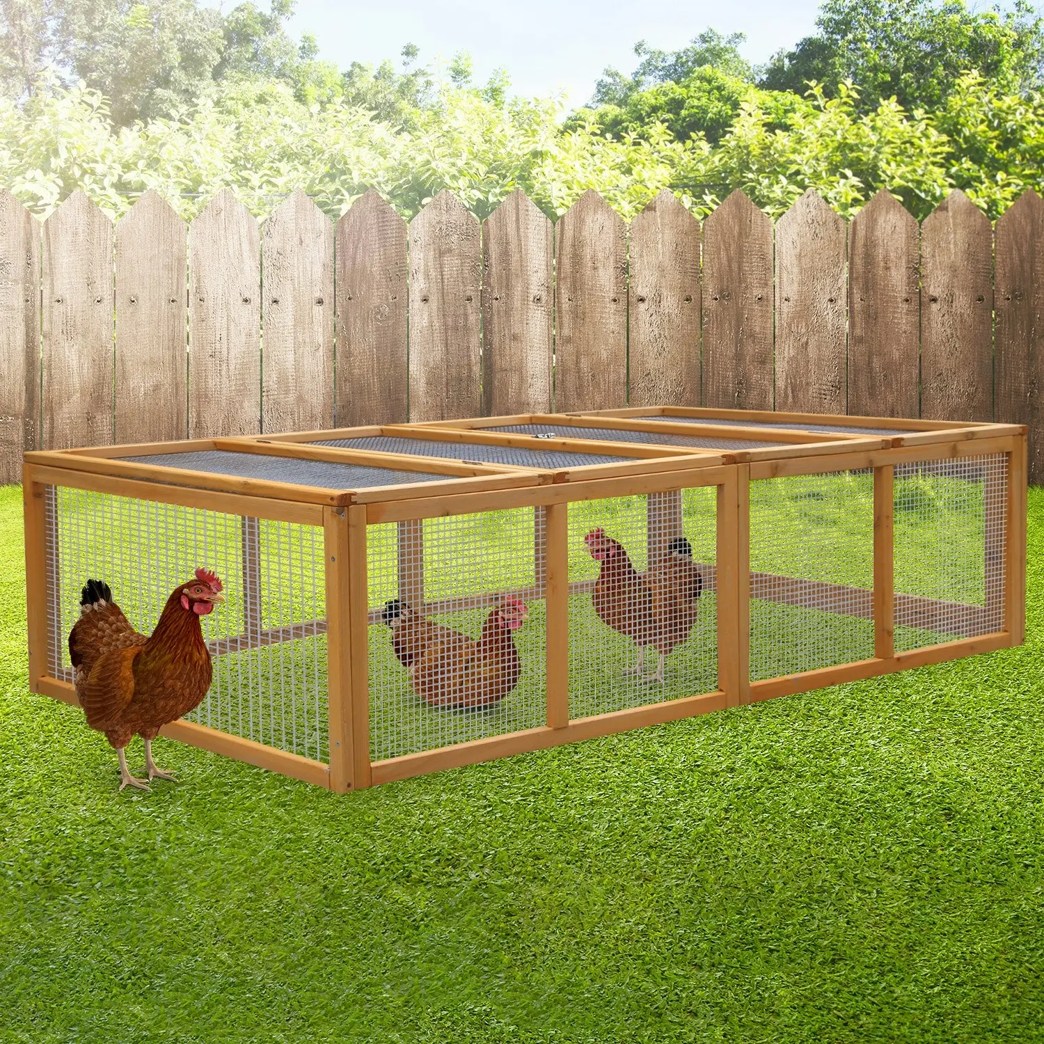 Furtastic Rectangular Wooden Chicken Coop & Rabbit Hutch