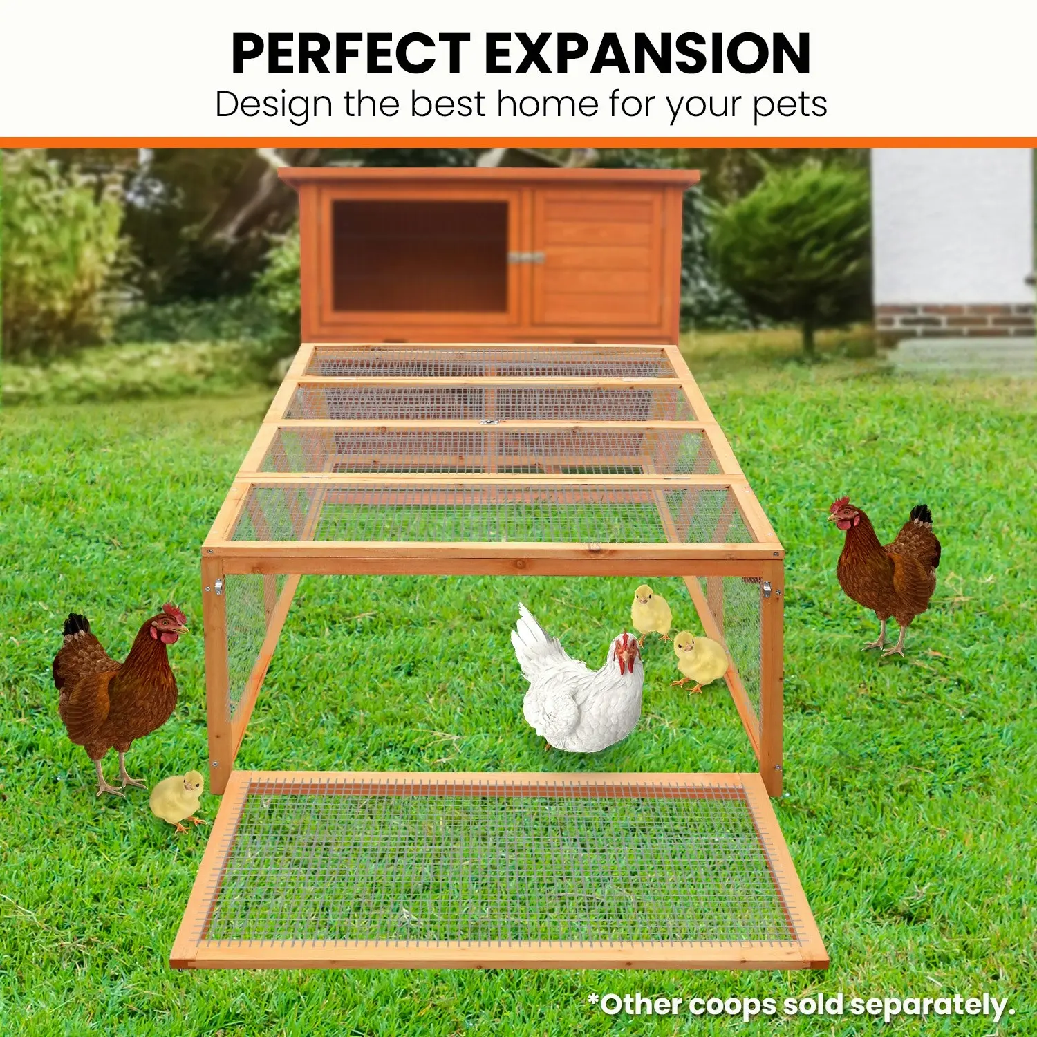 Furtastic Rectangular Wooden Chicken Coop & Rabbit Hutch