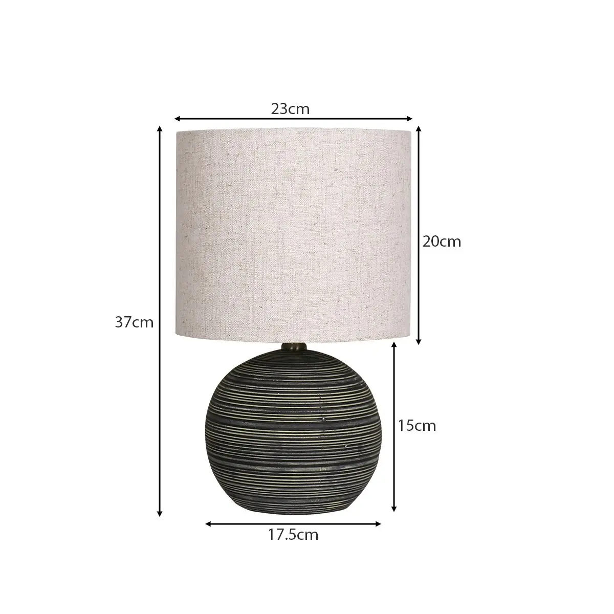 Sarantino Ceramic Table Lamp with Striped Pattern