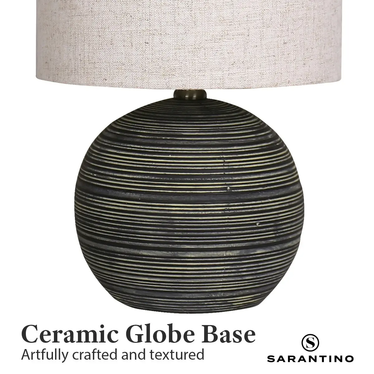 Sarantino Ceramic Table Lamp with Striped Pattern