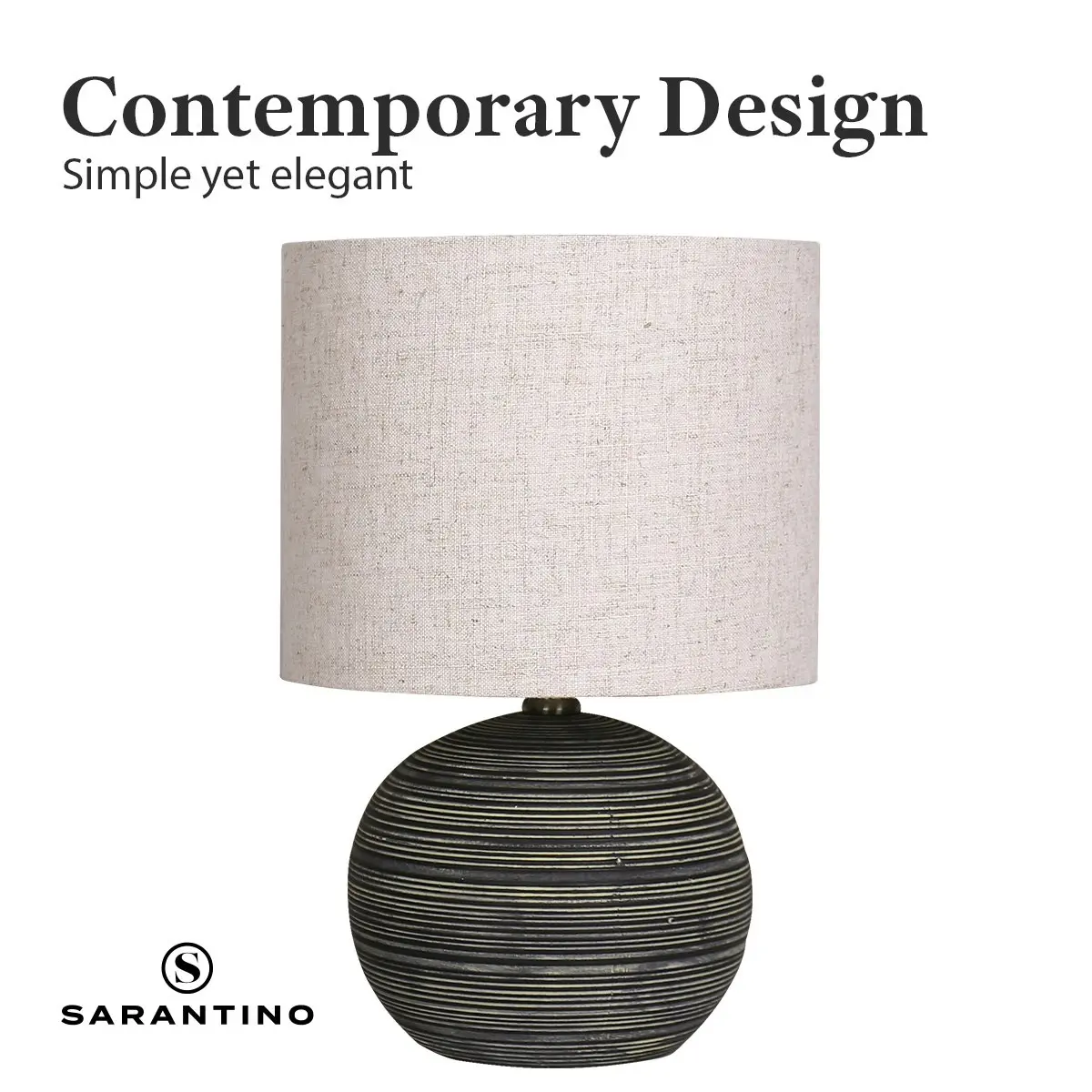 Sarantino Ceramic Table Lamp with Striped Pattern