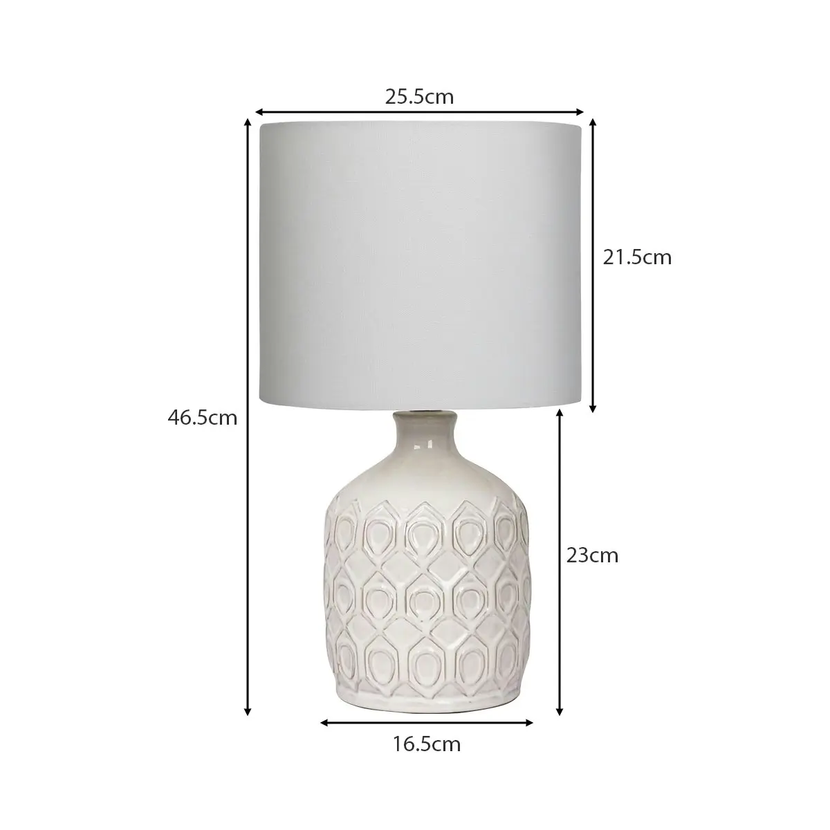 Sarantino Ceramic Table Lamp in Cream