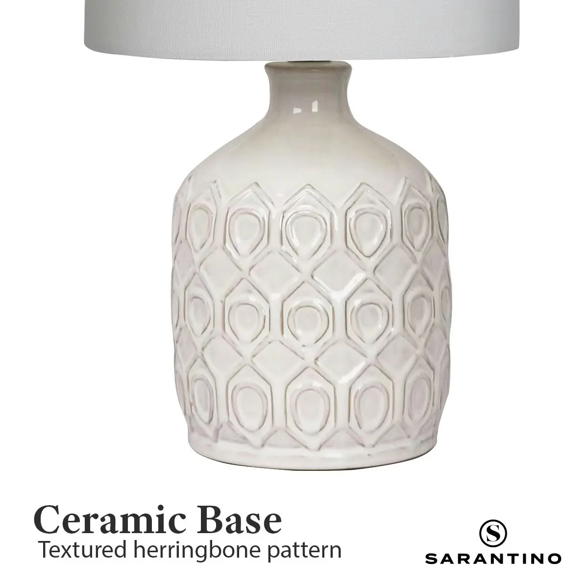 Sarantino Ceramic Table Lamp in Cream