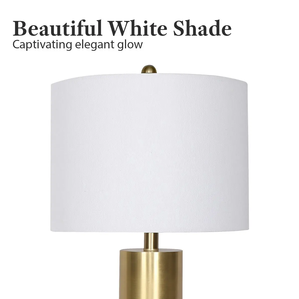 Sarantino Metal and Marble Table Lamp - White