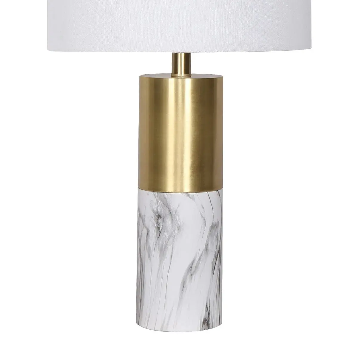 Sarantino Metal and Marble Table Lamp - White