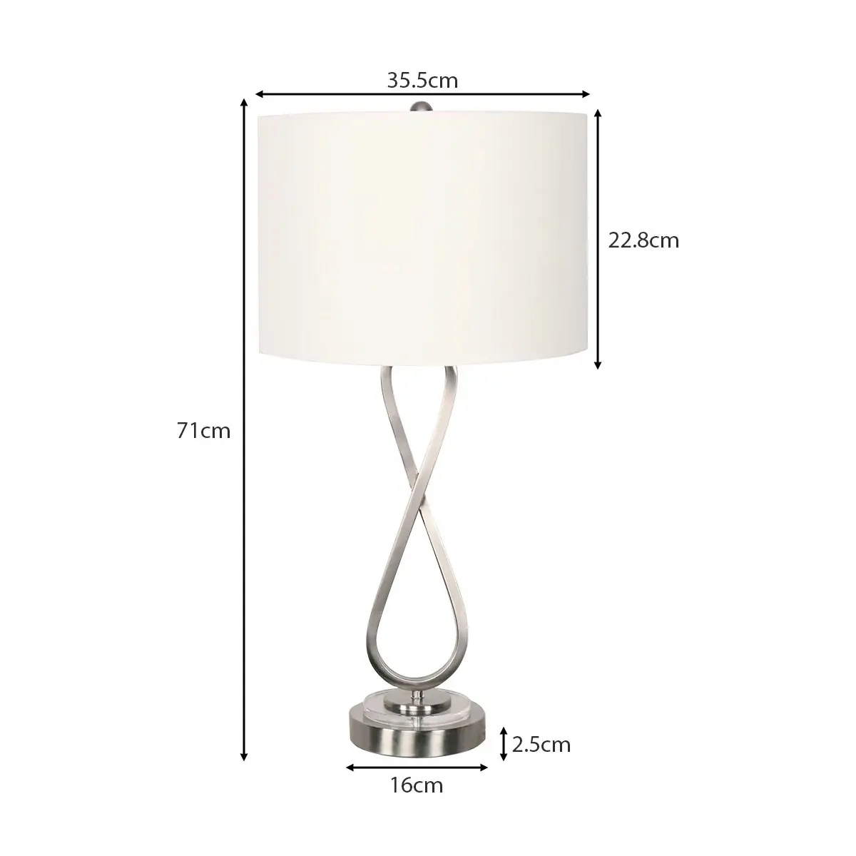 Sarantino Contemporary Table Lamp in Nickel Finish