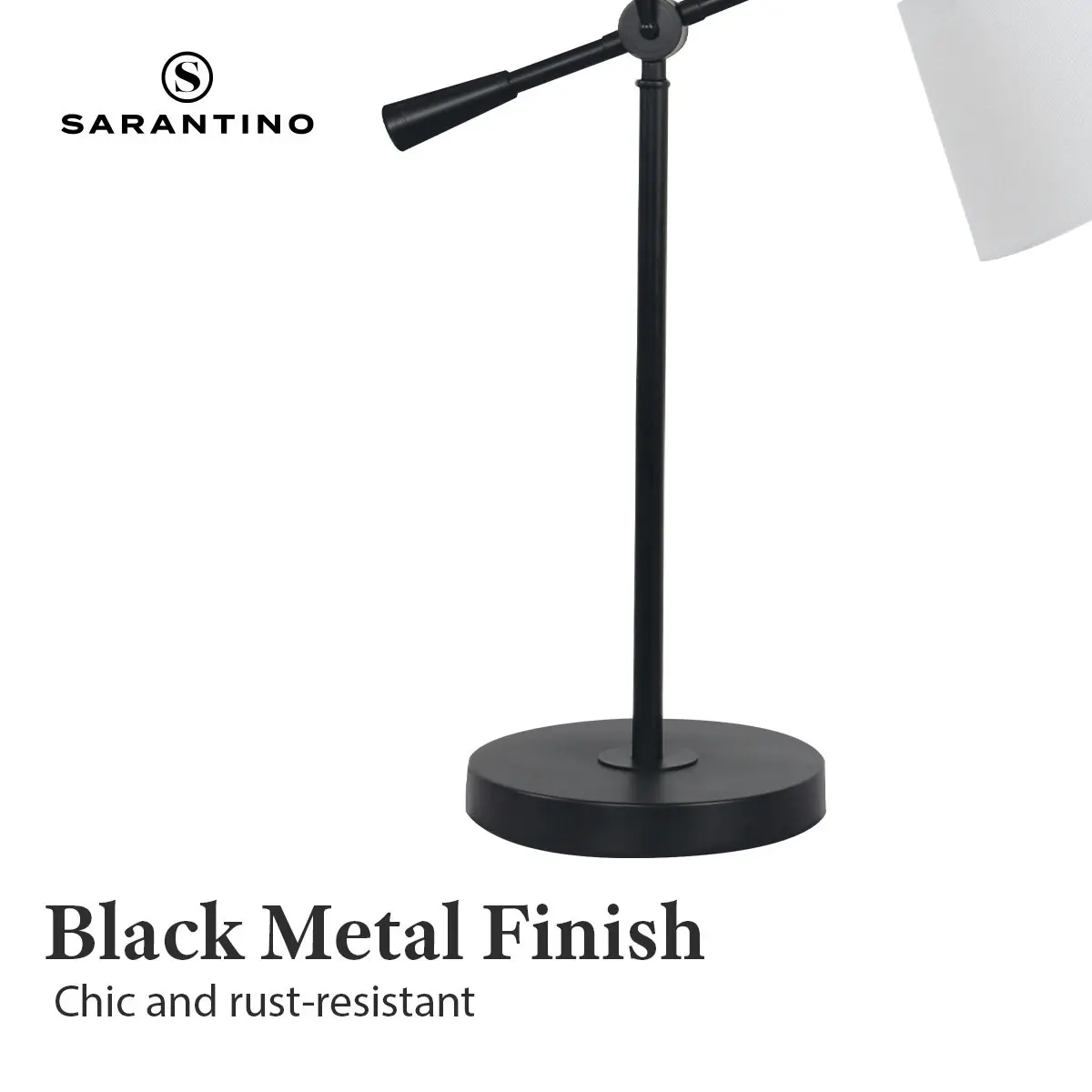 Sarantino Adjustable Metal Table Lamp - Black