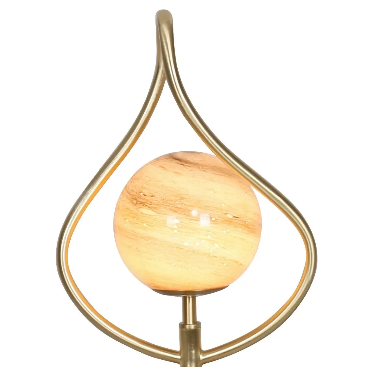 Sarantino Sculptural Orange Glass Table Lamp with White Marble Base