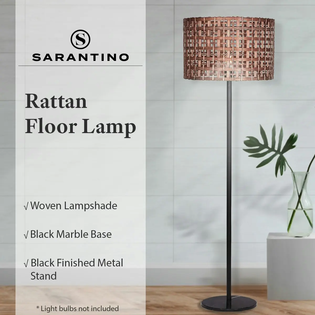 Sarantino Rattan Floor Lamp