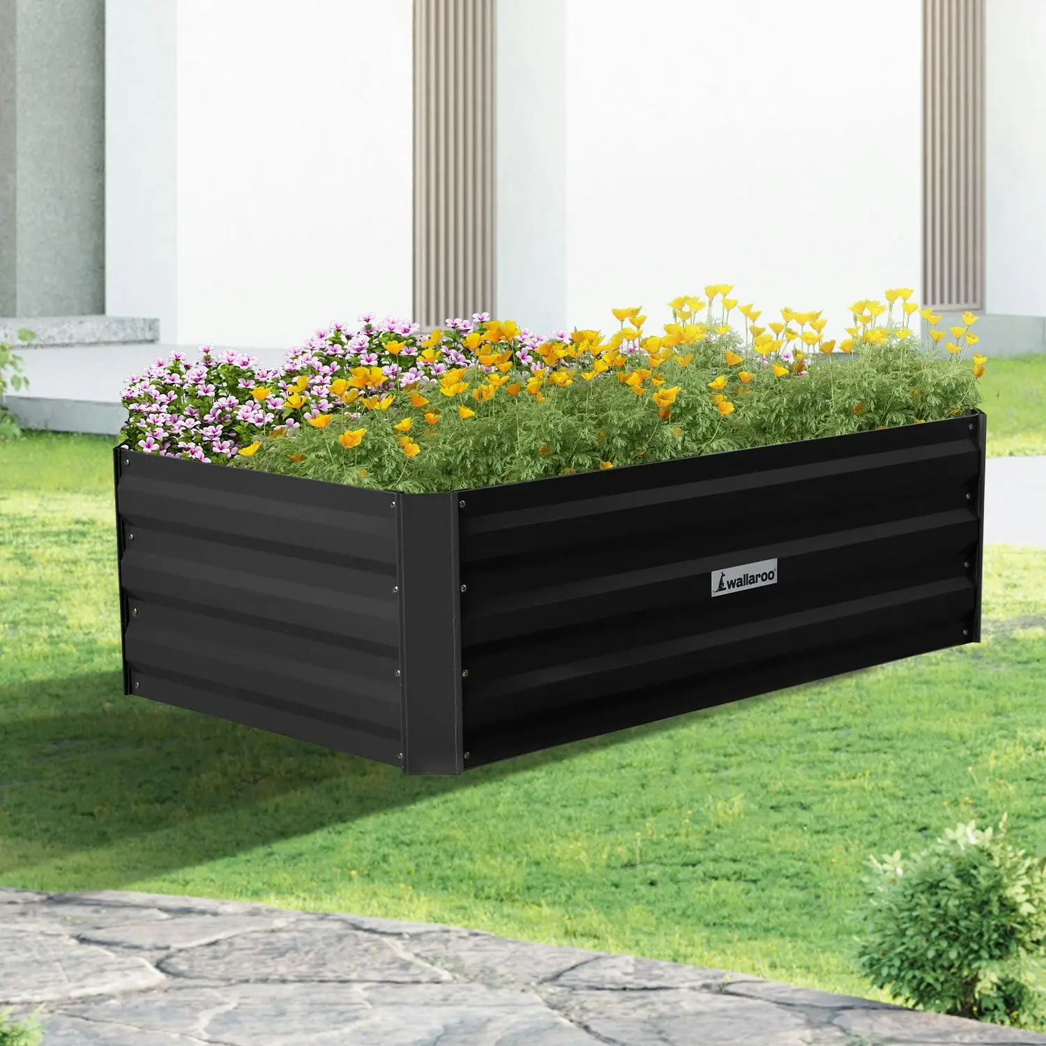 Wallaroo 100 x 60 x 30cm Galvanized Steel Garden Bed - Black