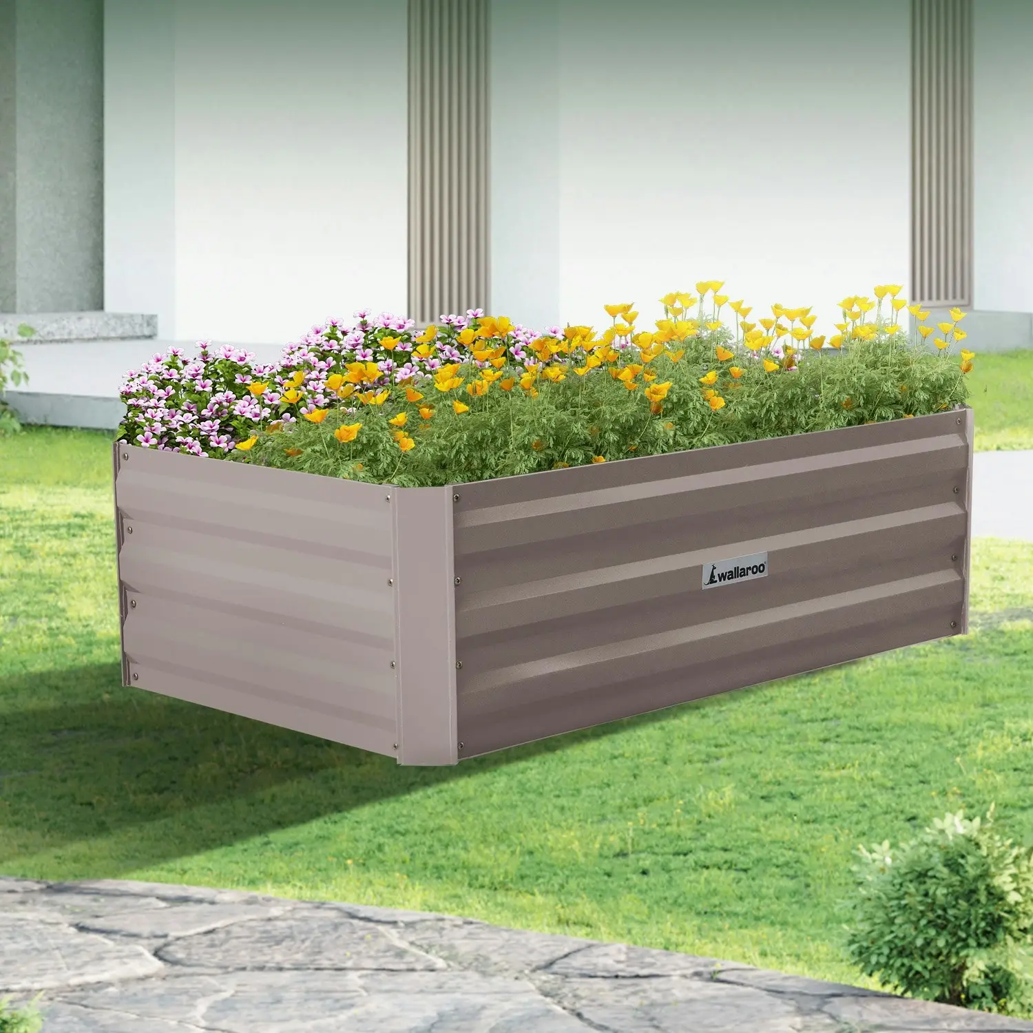 Wallaroo Garden Bed 100 x 60 x 30cm Galvanized Steel - Green