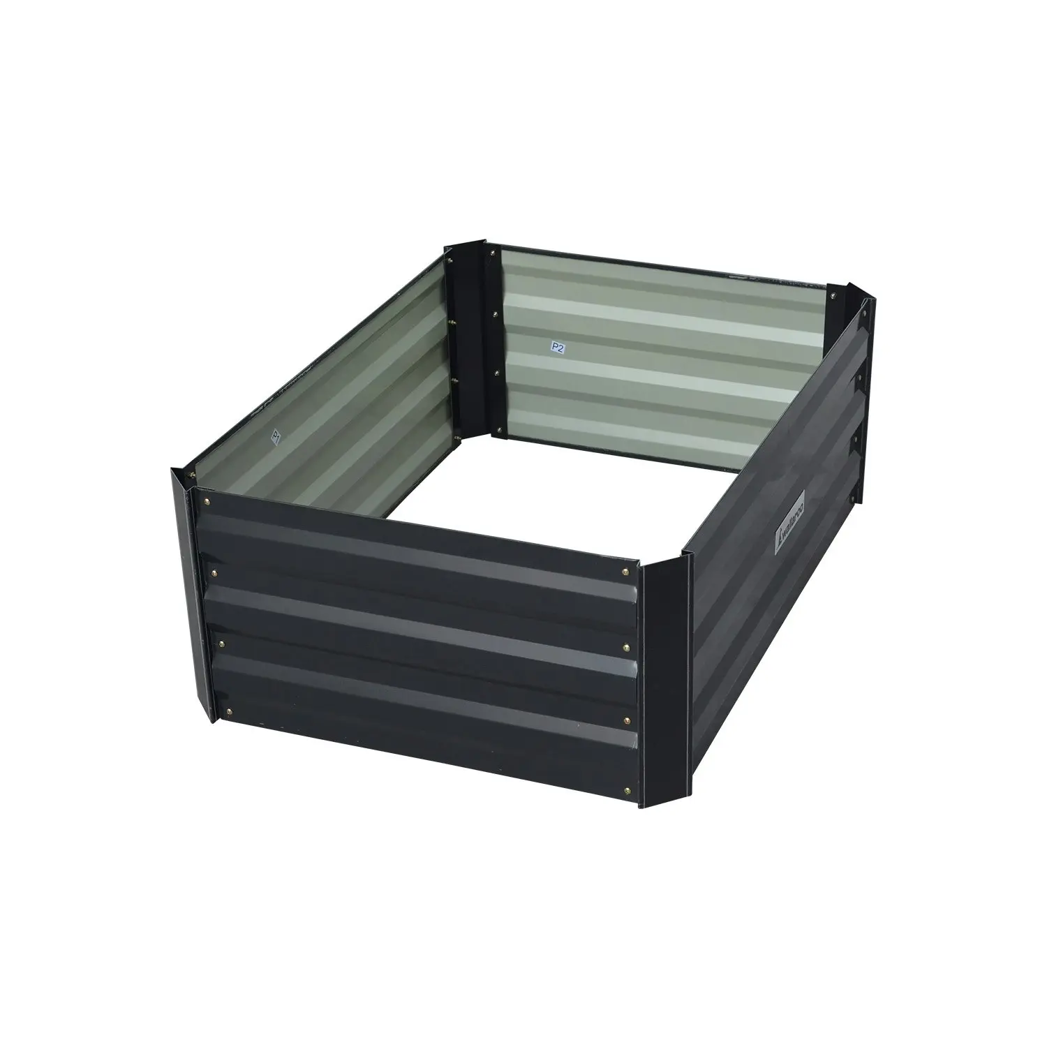 Wallaroo 80 x 60 x 30cm Galvanized Steel Garden Bed - Black