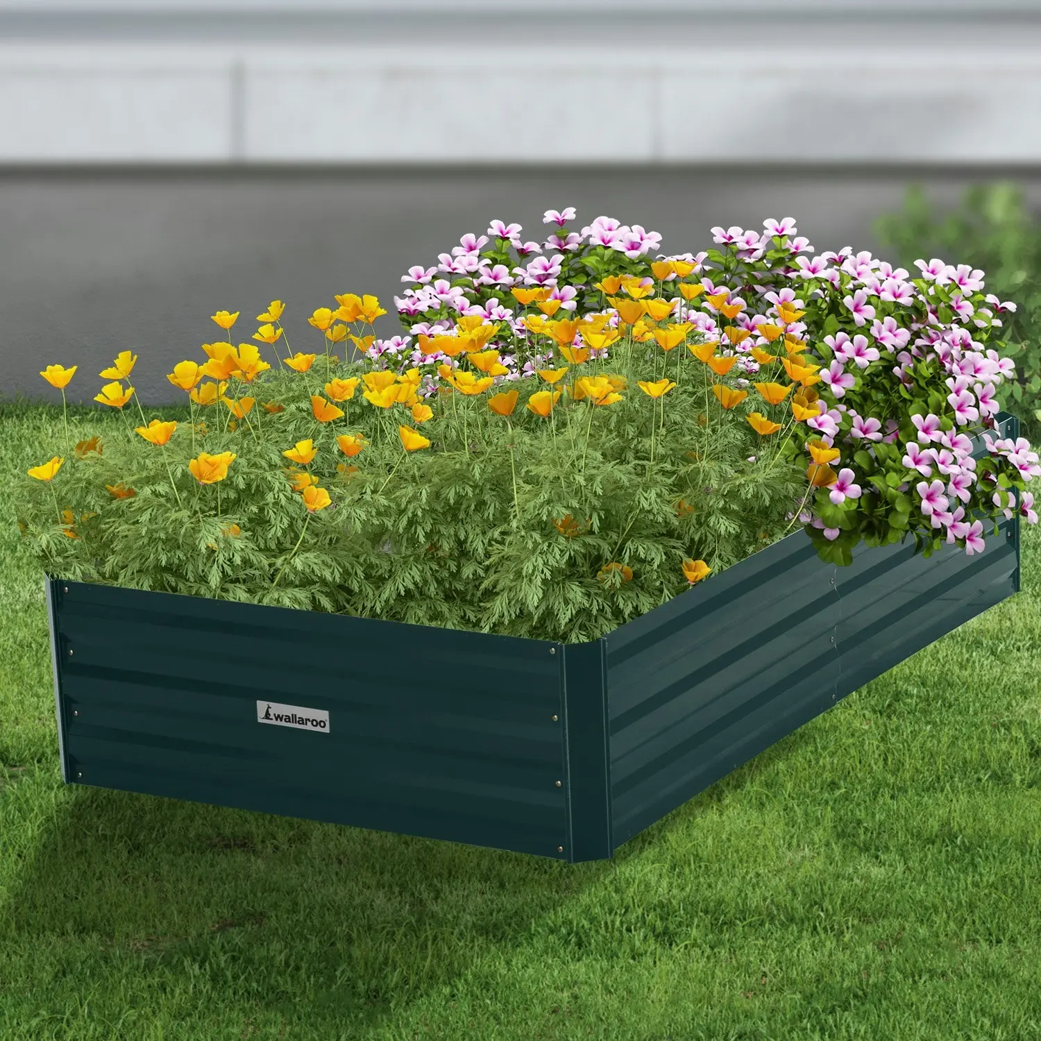 Wallaroo 150 x 90 x 30cm Galvanized Steel Garden Bed - Green