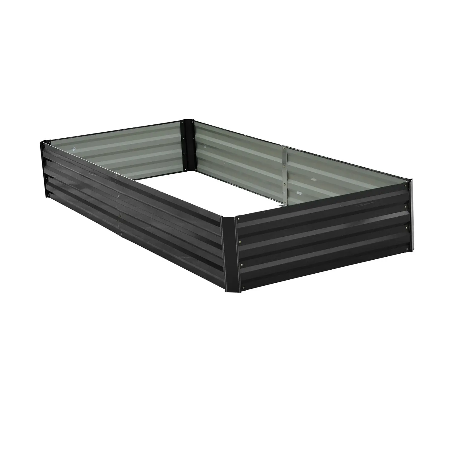 Wallaroo 210 x 90 x 30cm Galvanized Steel Garden Bed - Black