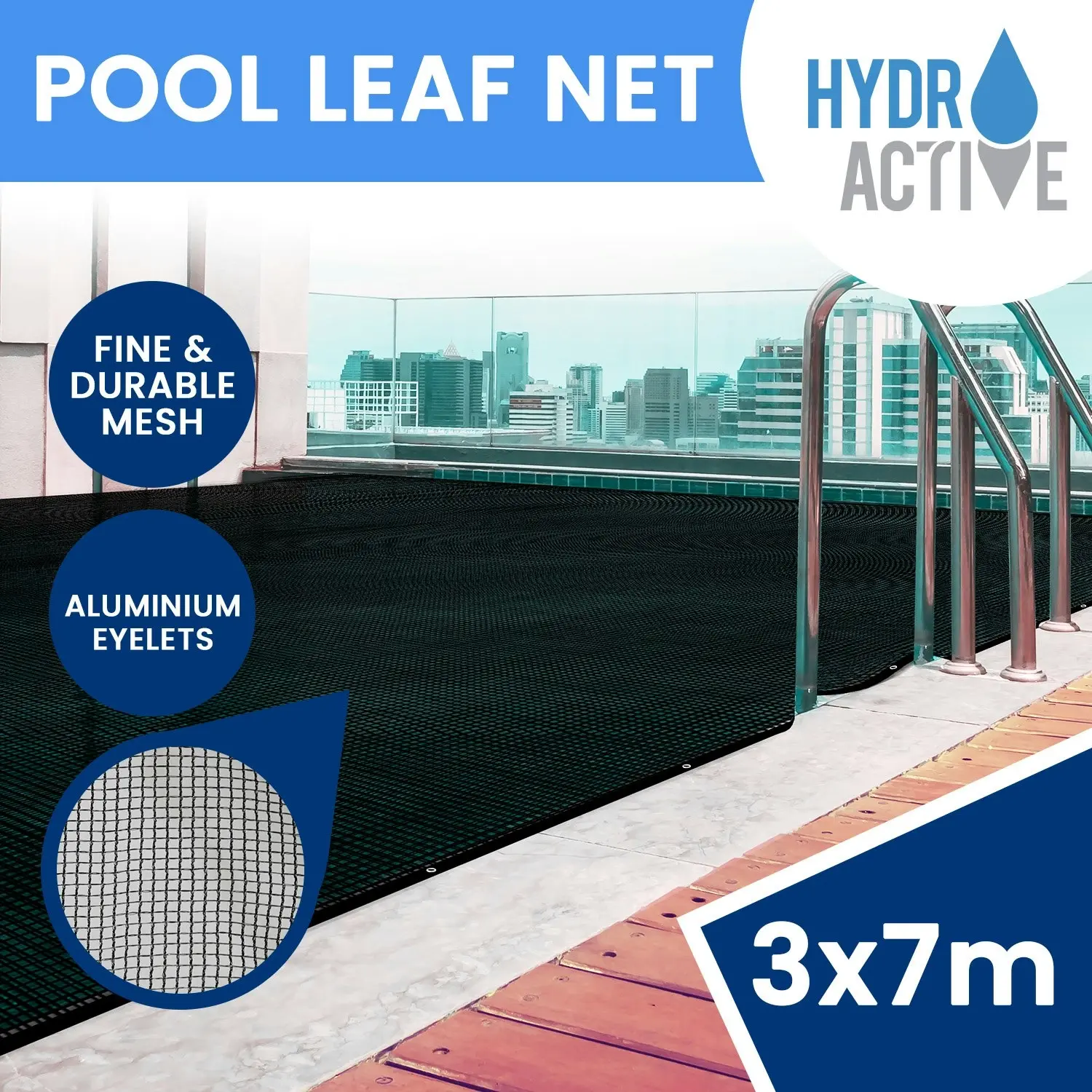 HydroActive UV-Resistant Swimming Pool Leaf Net Cover 3 x 7m