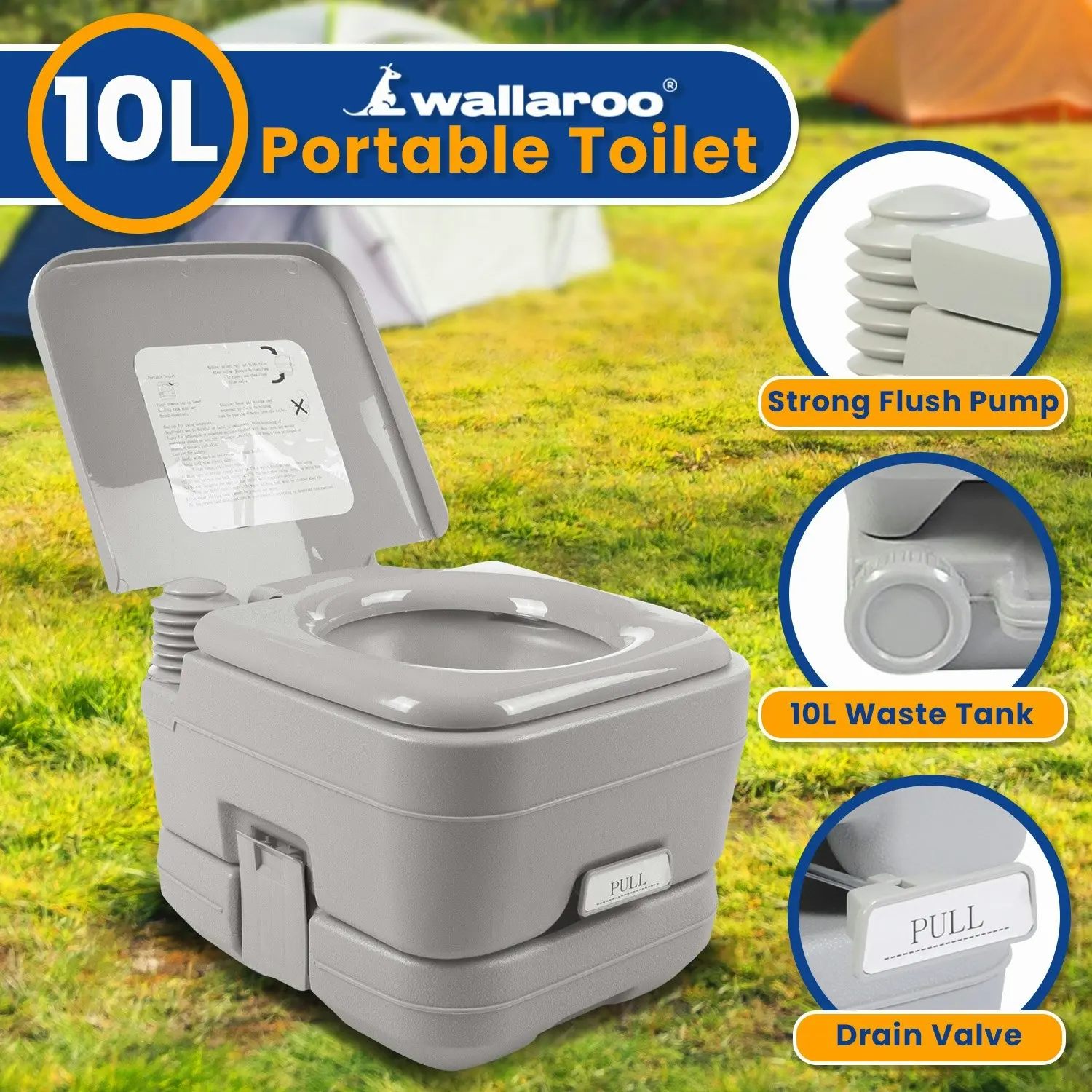 Wallaroo 10L Camping Portable Toilet