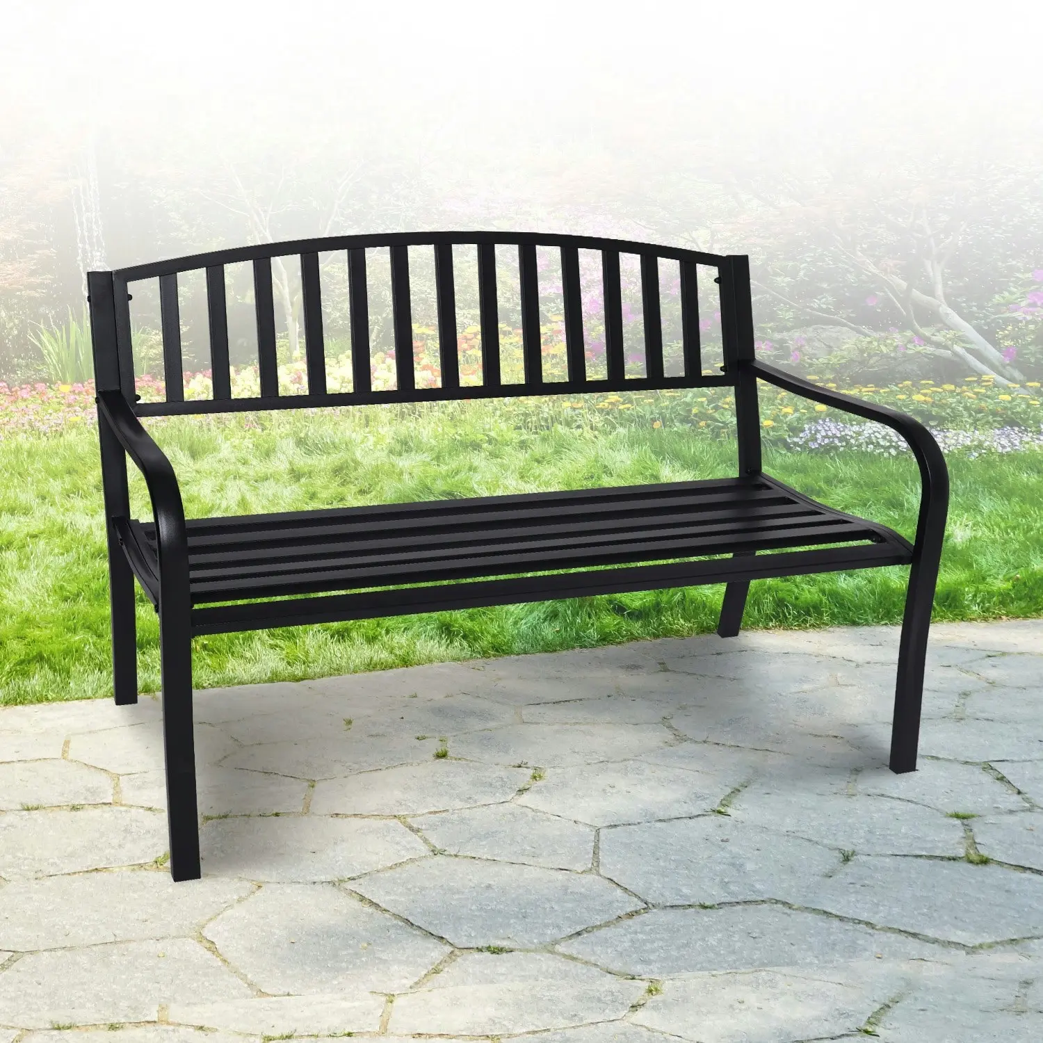 Wallaroo Steel Outdoor Garden Bench - Classic