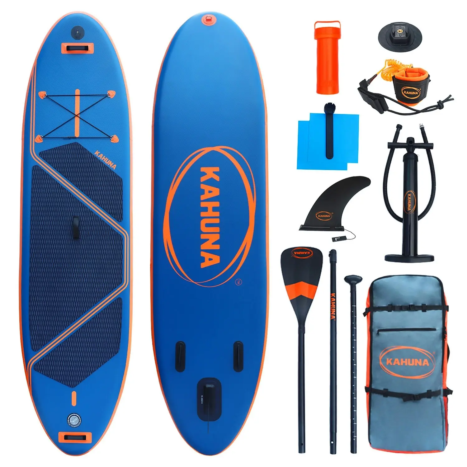 Kahuna Kai Premium Sports 10.6FT Inflatable Stand Up Paddle Board with iSUP Accessories & Carry Bag