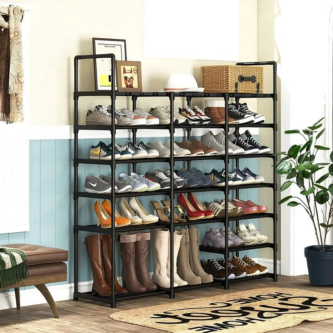 Soga 19-Shelf Tier Shoe Storage Shelf Space-Saving Caddy Rack Organiser with Handle