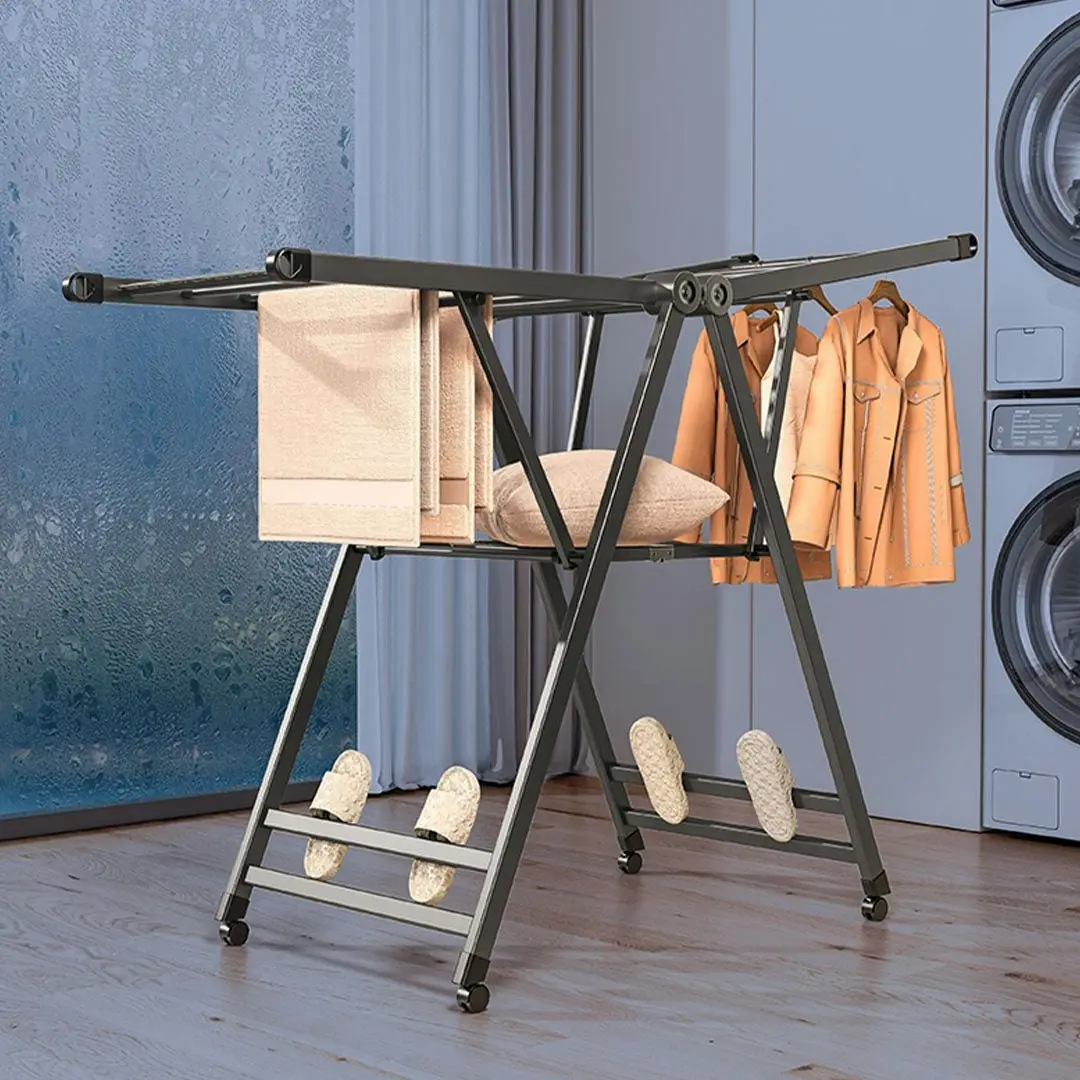 Soga 1.4m Portable Wing Shape Clothes Drying Rack Foldable Space-Saving Laundry Holder