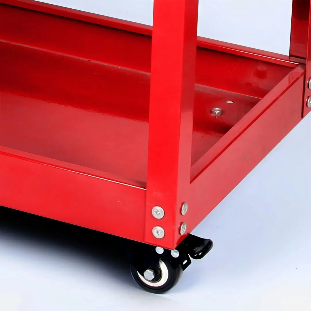 Soga 3 Tier Tool Storage Cart Portable Service Utility Heavy Duty Mobile Trolley Red