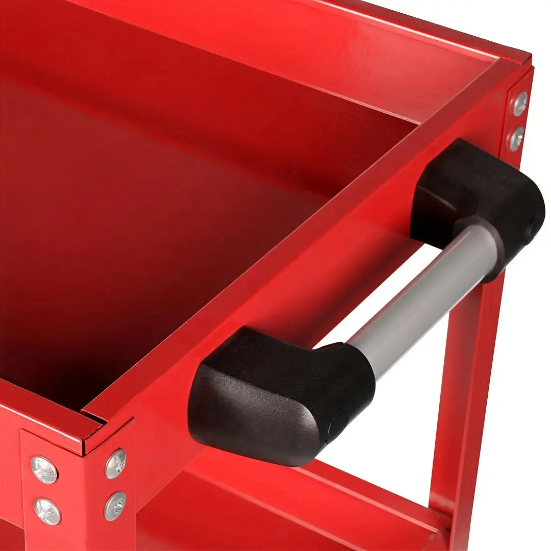 Soga 3 Tier Tool Storage Cart Portable Service Utility Heavy Duty Mobile Trolley Red