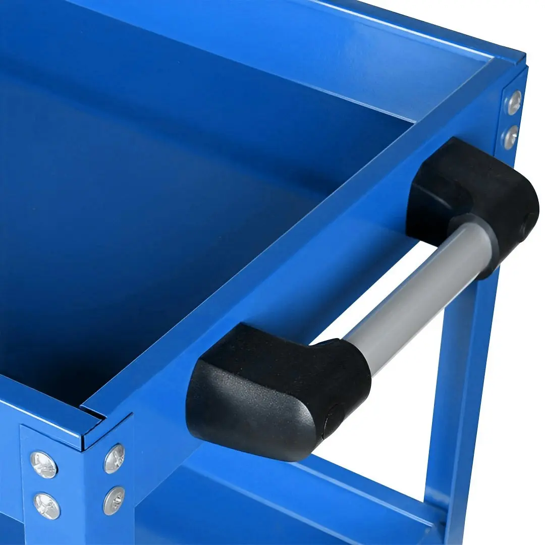 Soga 3 Tier Tool Storage Cart Portable Service Utility Heavy Duty Mobile Trolley with Hooks Blue