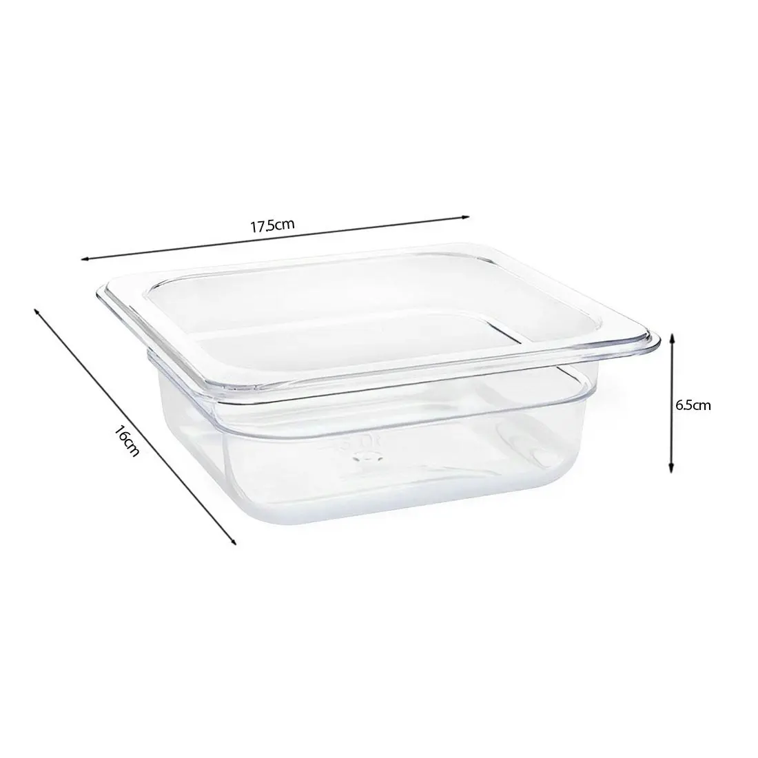 Soga 65mm Clear Gastronorm GN Pan 1/6 Food Tray Storage with Lid