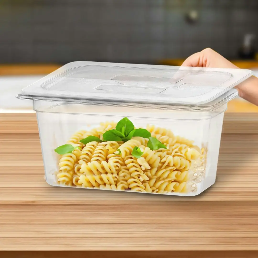 Soga 150mm Clear Gastronorm GN Pan 1/3 Food Tray Storage with Lid