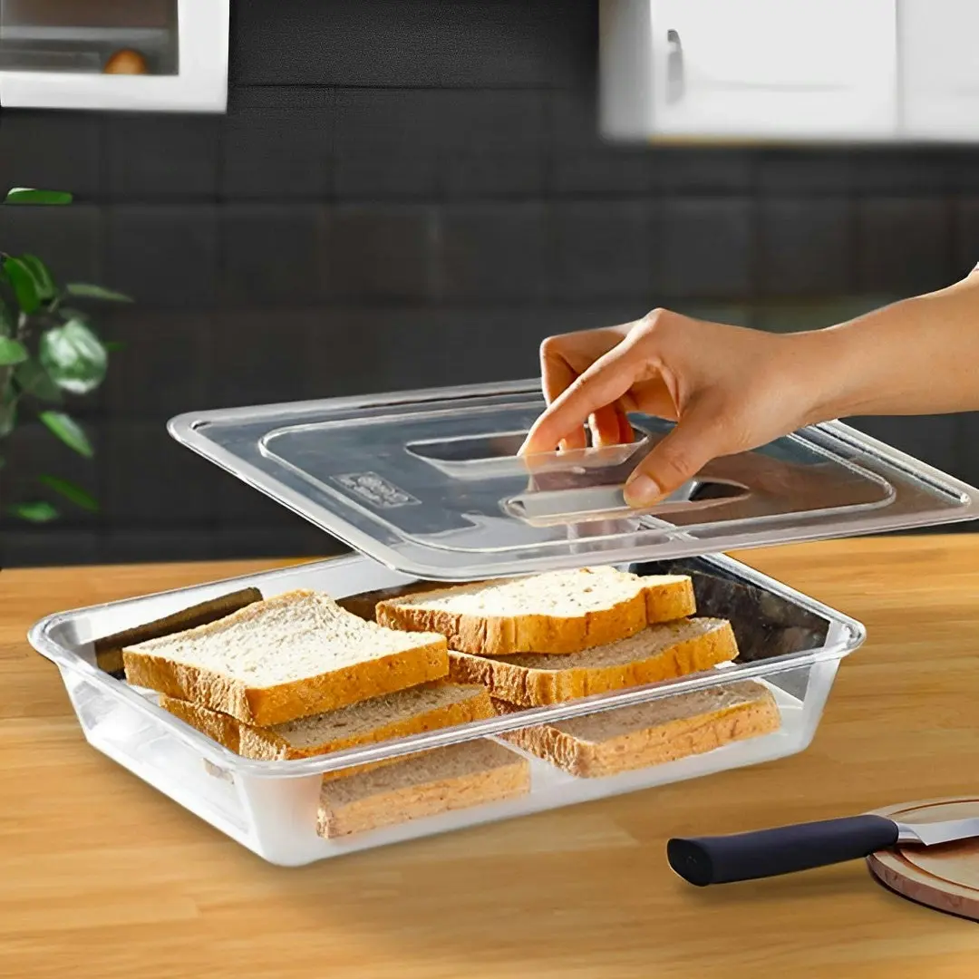 Soga 100mm Clear Gastronorm GN Pan 1/2 Food Tray Storage with Lid