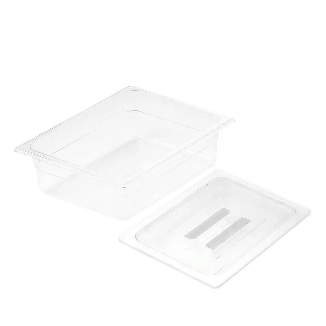 Soga 100mm Clear Gastronorm GN Pan 1/2 Food Tray Storage with Lid